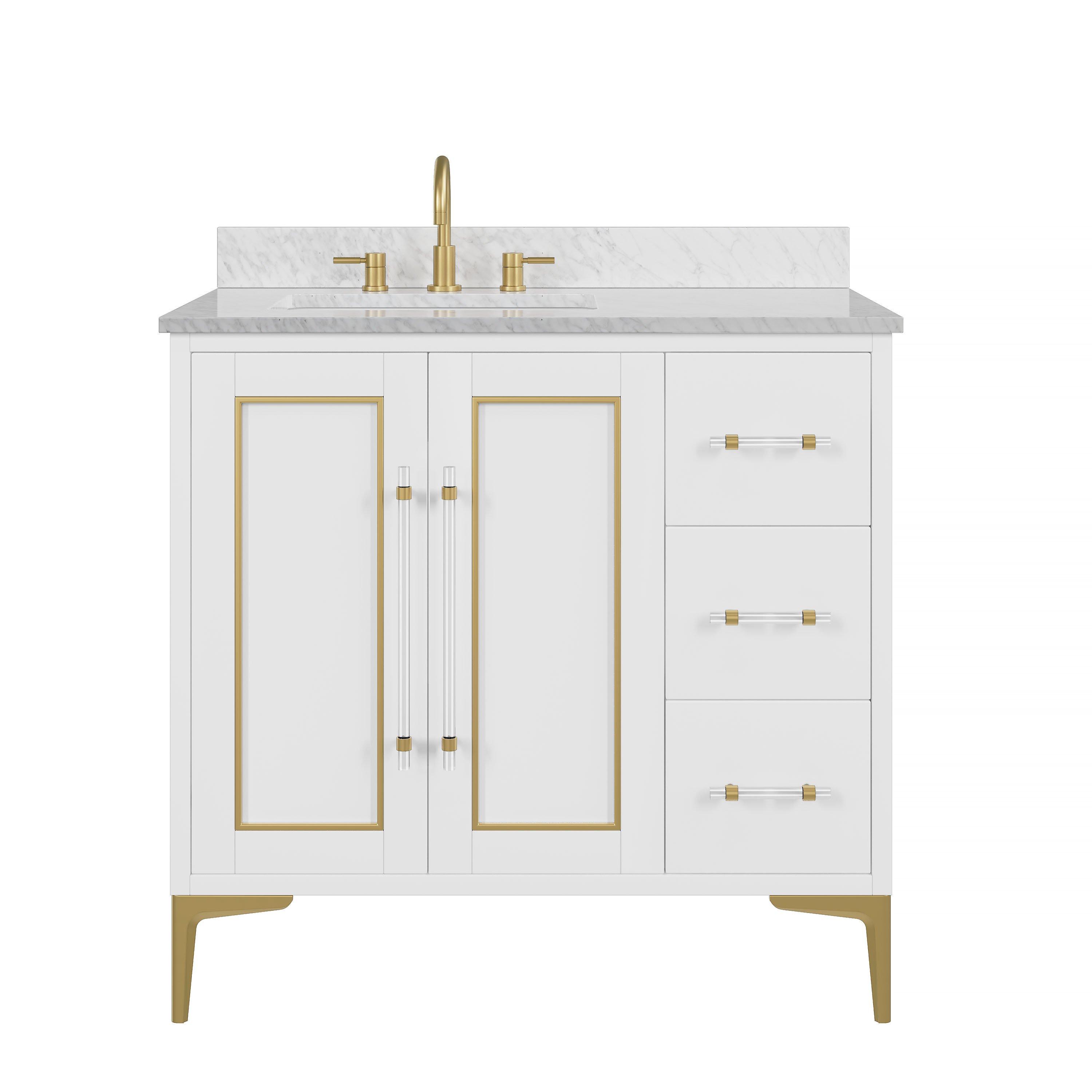Siena Vanity with Carrara Marble Top