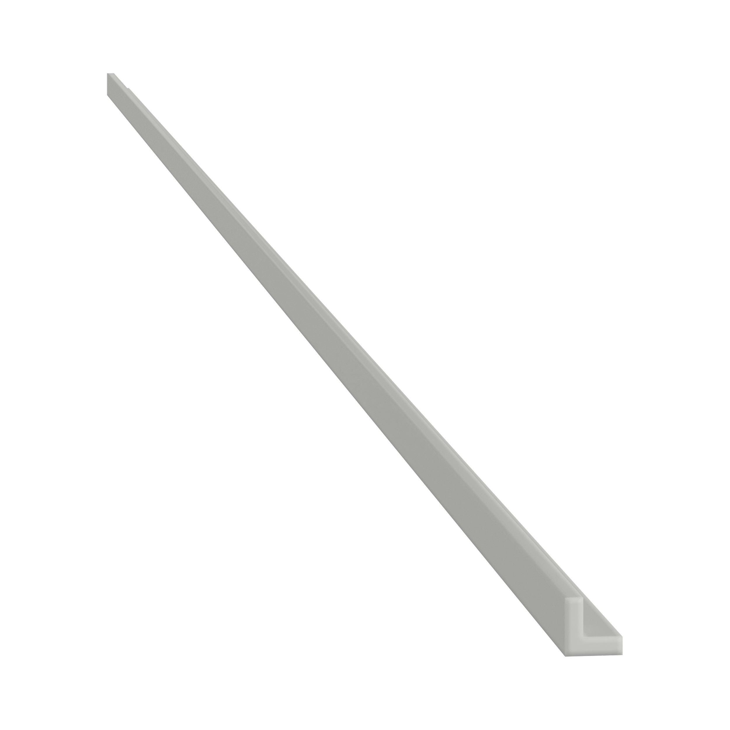 Baxley 96 x 0.7in. Painted Whisper Gray Plywood Cabinet Outside Corner Molding