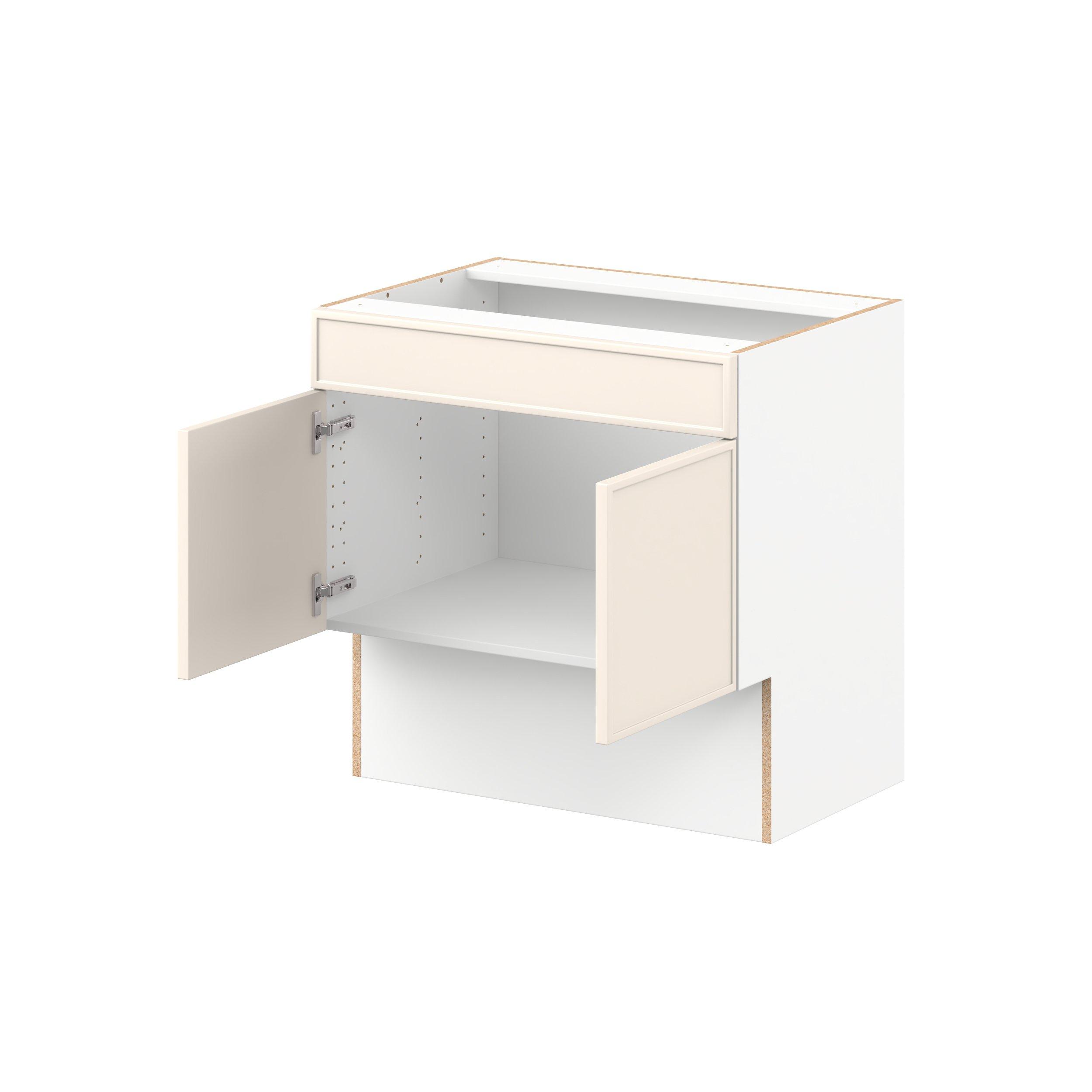 Linden 30 in. Painted Washed Linen Vanity Sink Base Cabinet with False Front  - ADA