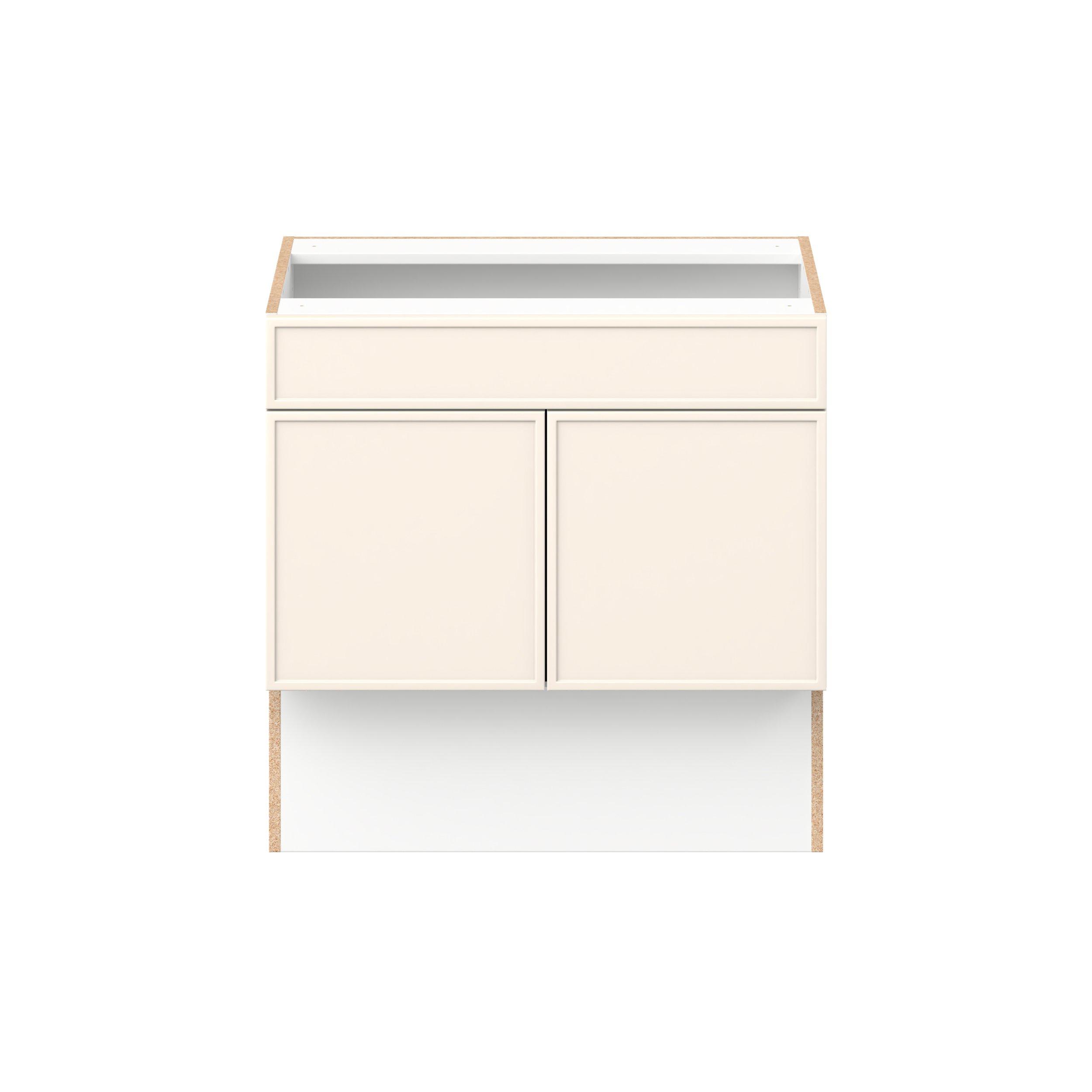 Linden 30 in. Painted Washed Linen Vanity Sink Base Cabinet with False Front  - ADA