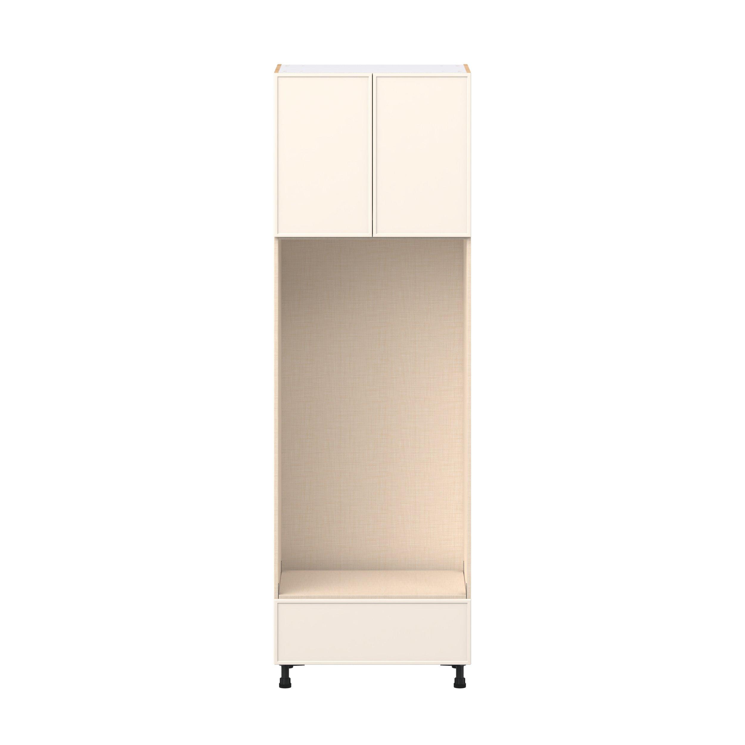 Linden 30 in. Painted Washed Linen Door and Drawer Double Oven Pantry Cabinet