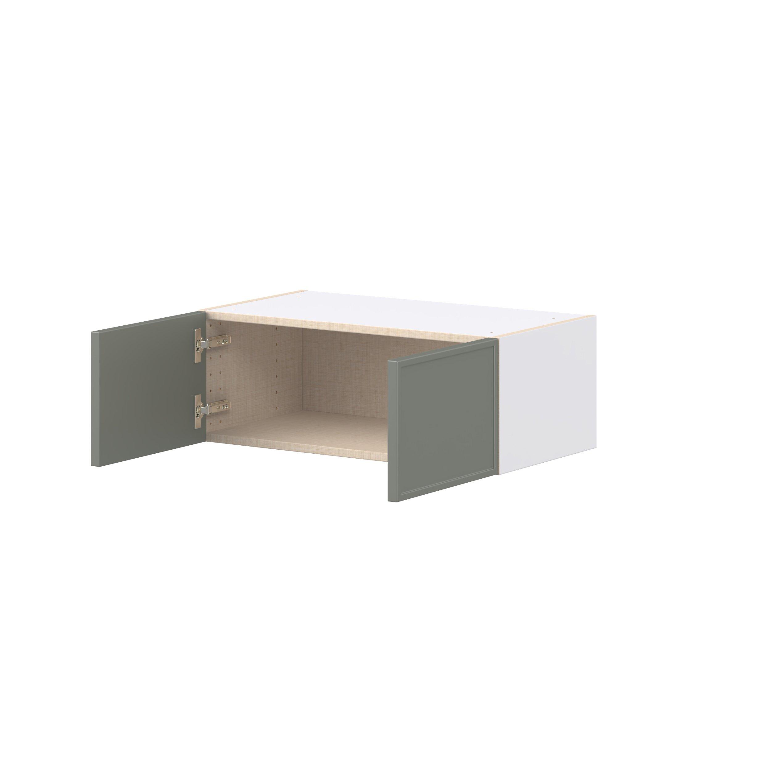 Linden 27 in. Painted Moss Green Bridge Wall Cabinet