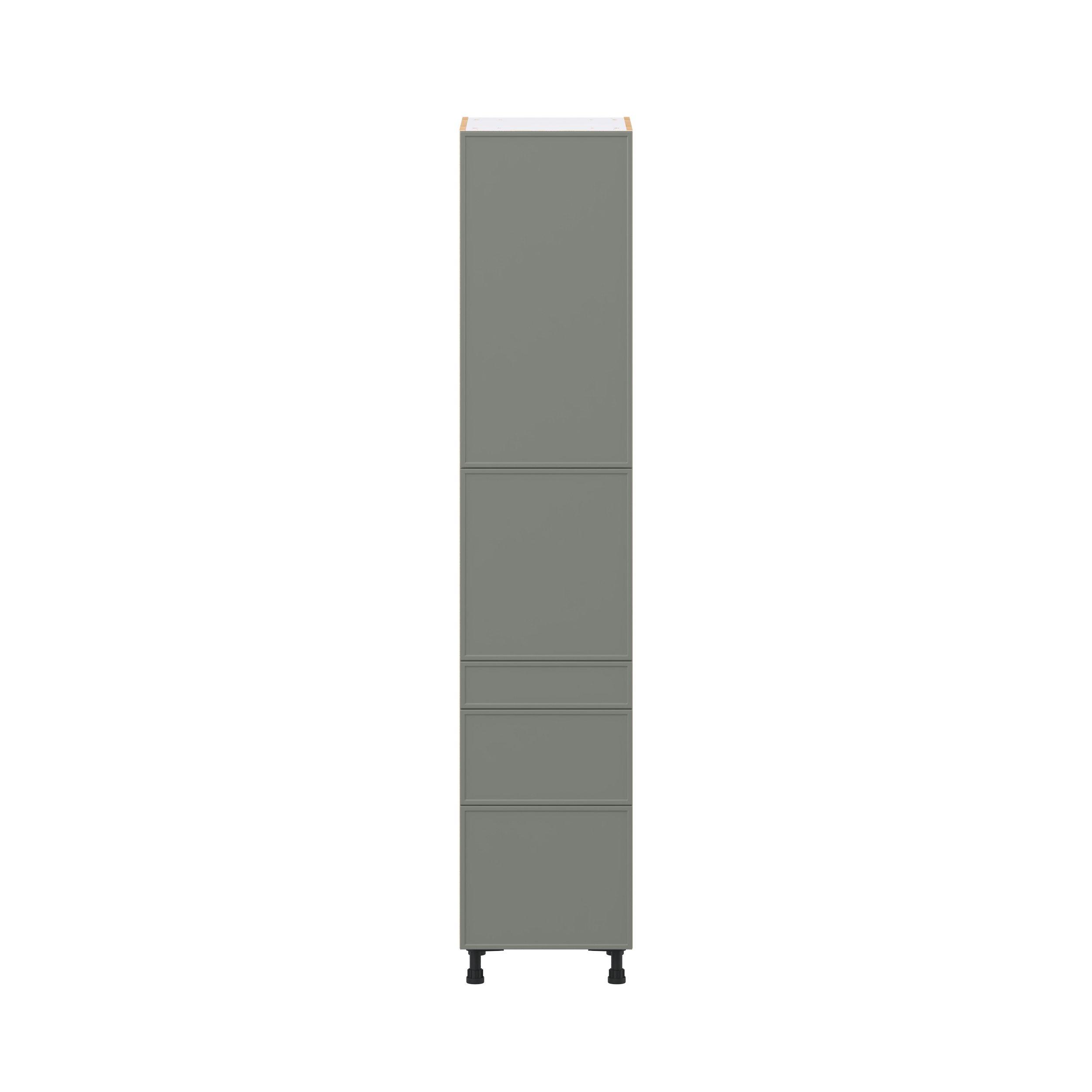 Linden 18 in. Painted Moss Green Door and Drawer Pantry Cabinet with Inner Pull-Out