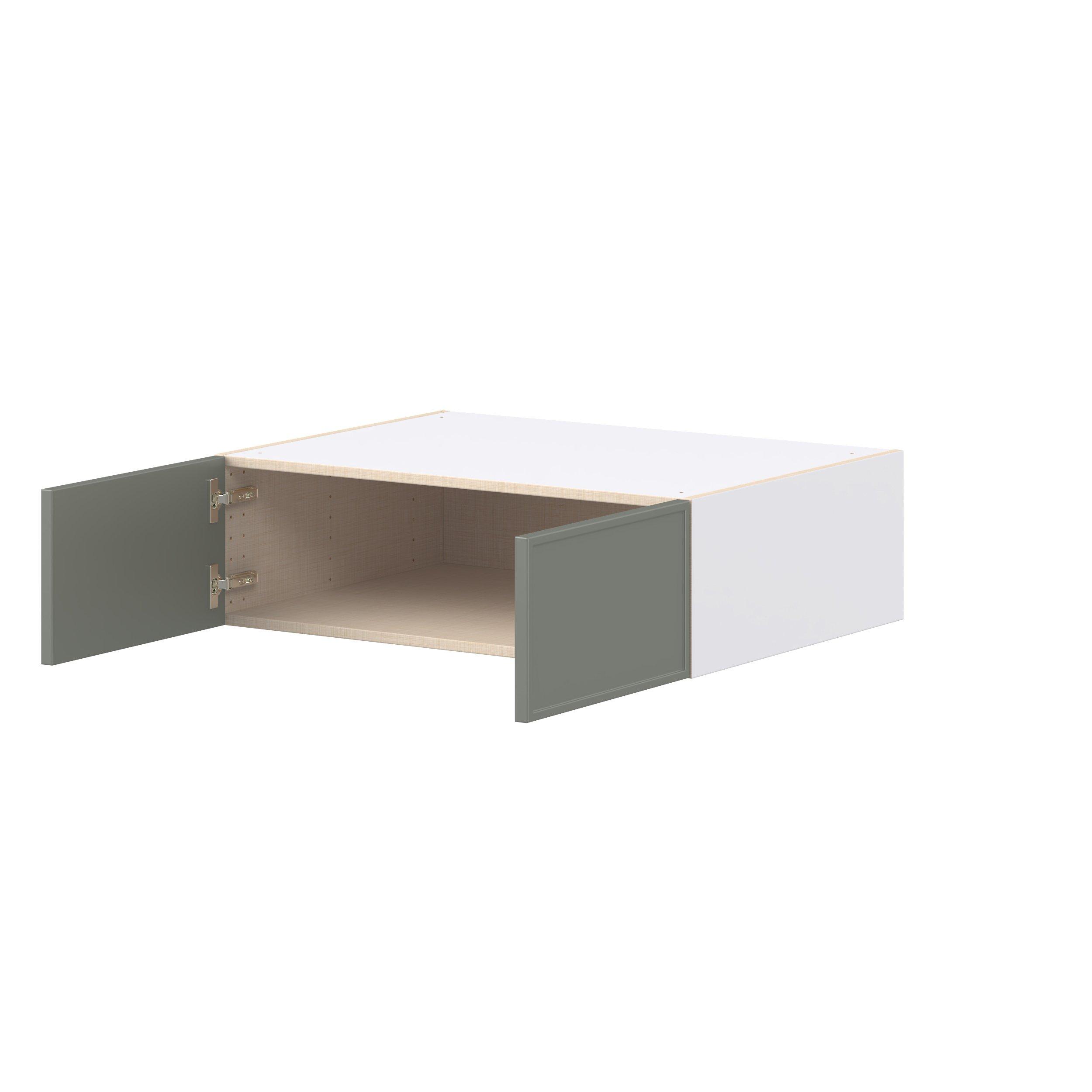 Linden 33 in. Painted Moss Green Bridge Wall Cabinet