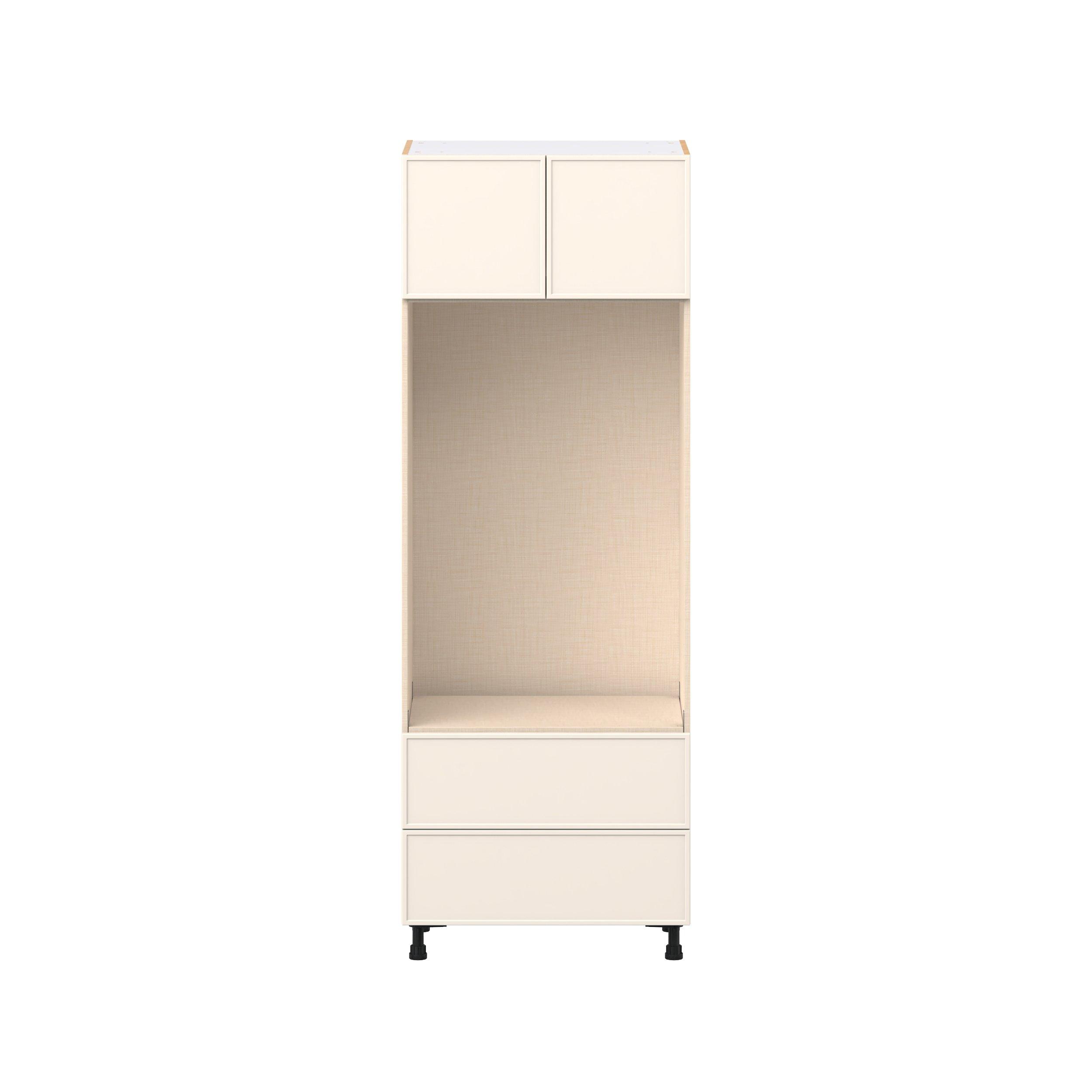 Linden 30 in. Painted Washed Linen Door and Drawer Microwave/Oven Pantry Cabinet