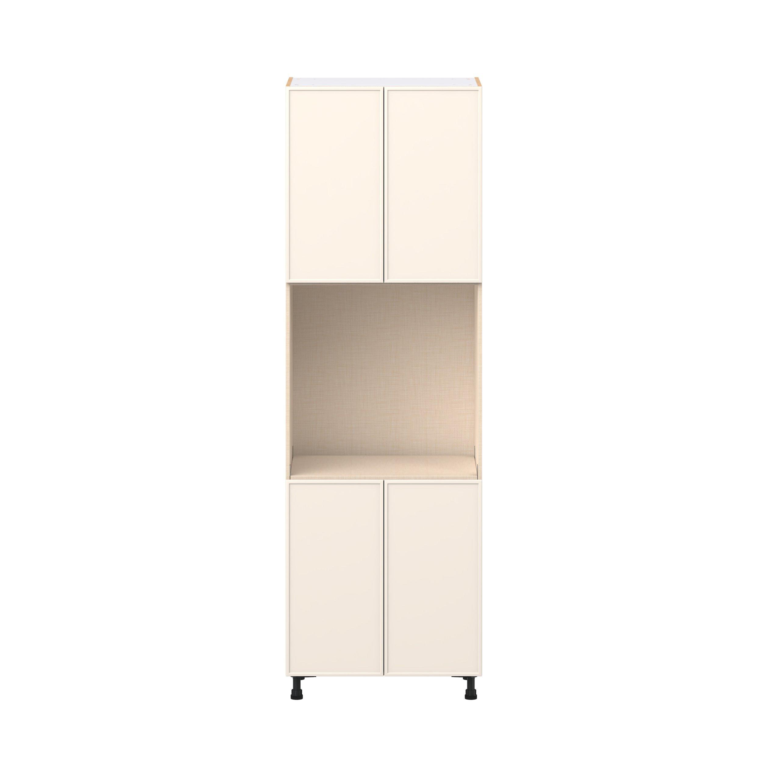 Linden 30 in. Painted Washed Linen Door Single Oven Pantry Cabinet