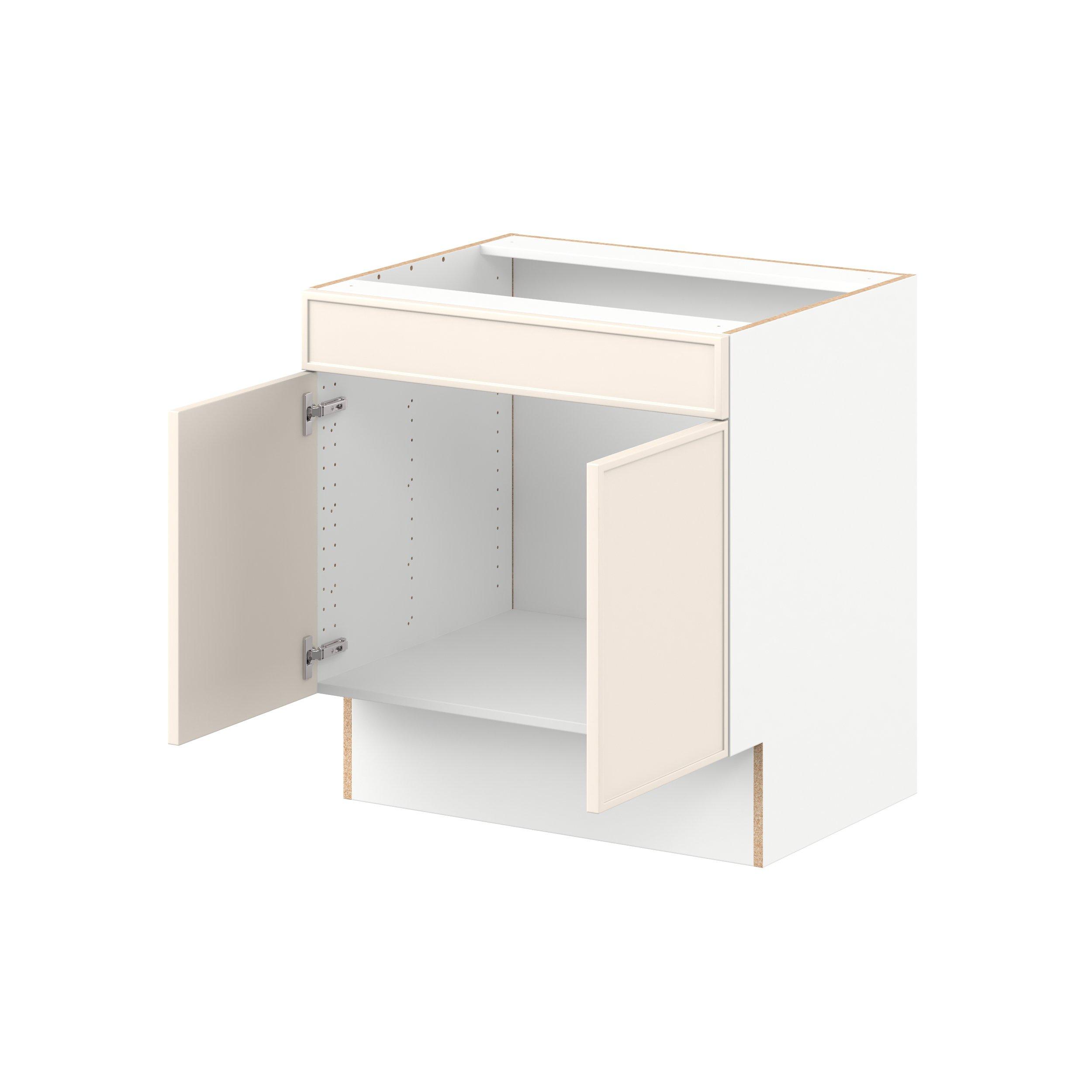 Linden 30 in. Painted Washed Linen Sink Base Cabinet with False Front - ADA