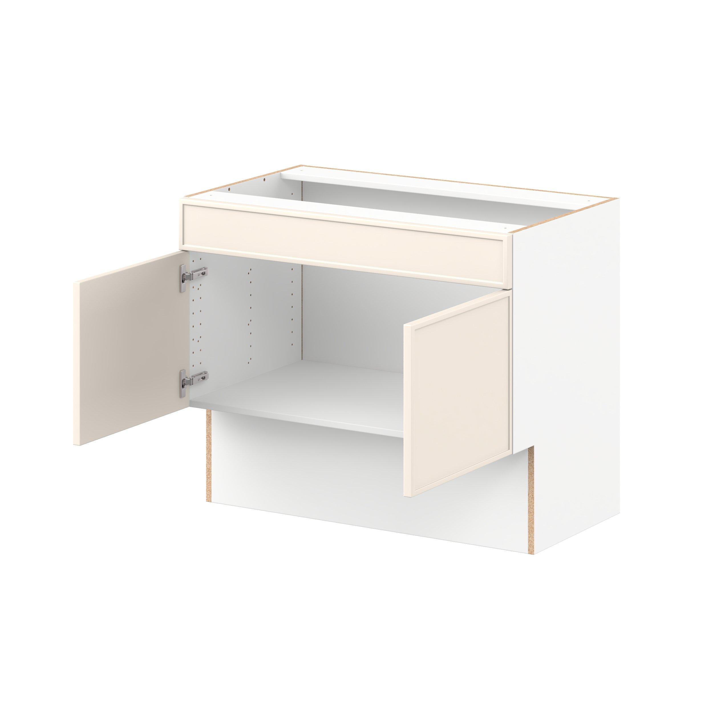 Linden 36 in. Painted Washed Linen Vanity Sink Base Cabinet with Removable Front  - ADA