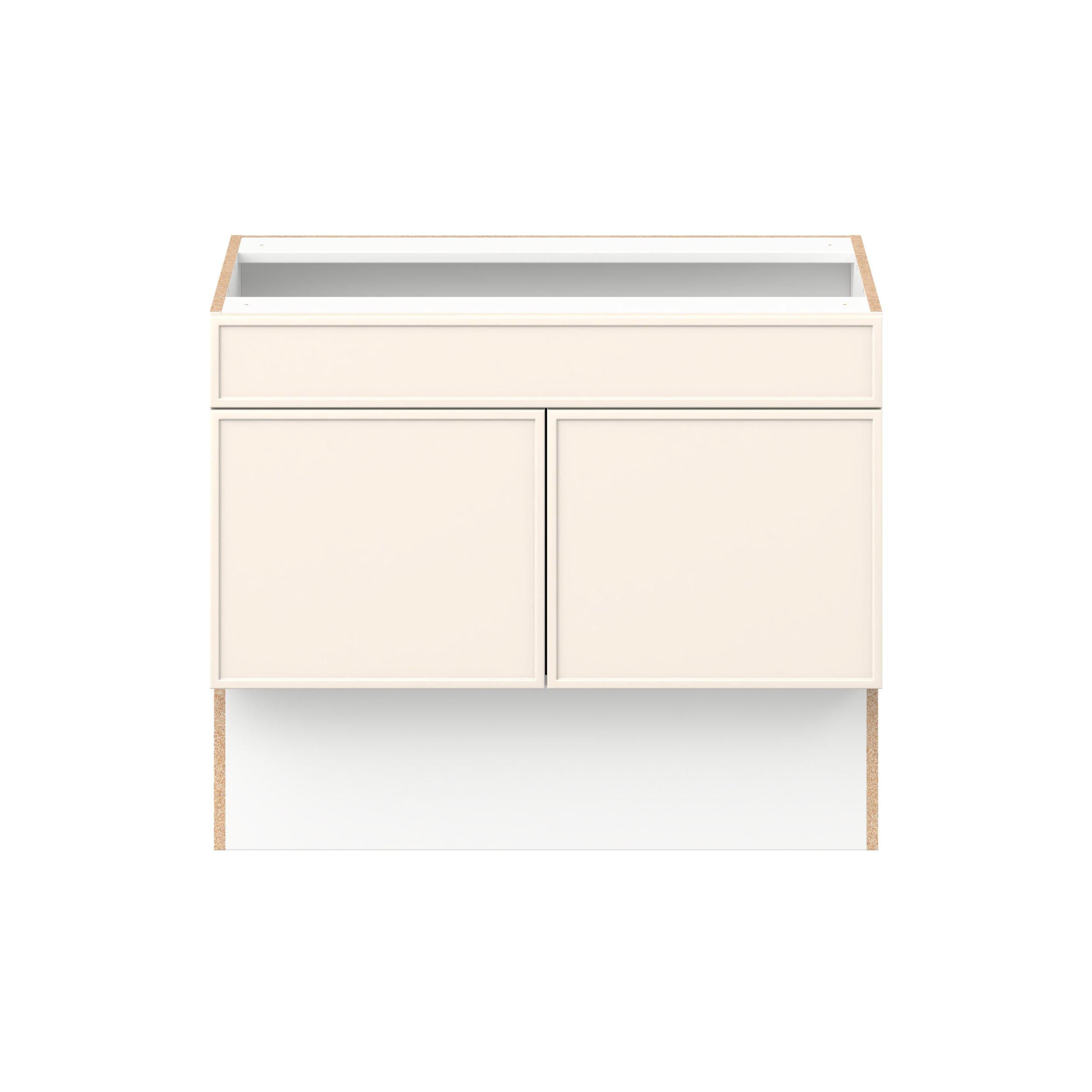 Linden 36 in. Painted Washed Linen Vanity Sink Base Cabinet with Removable Front  - ADA