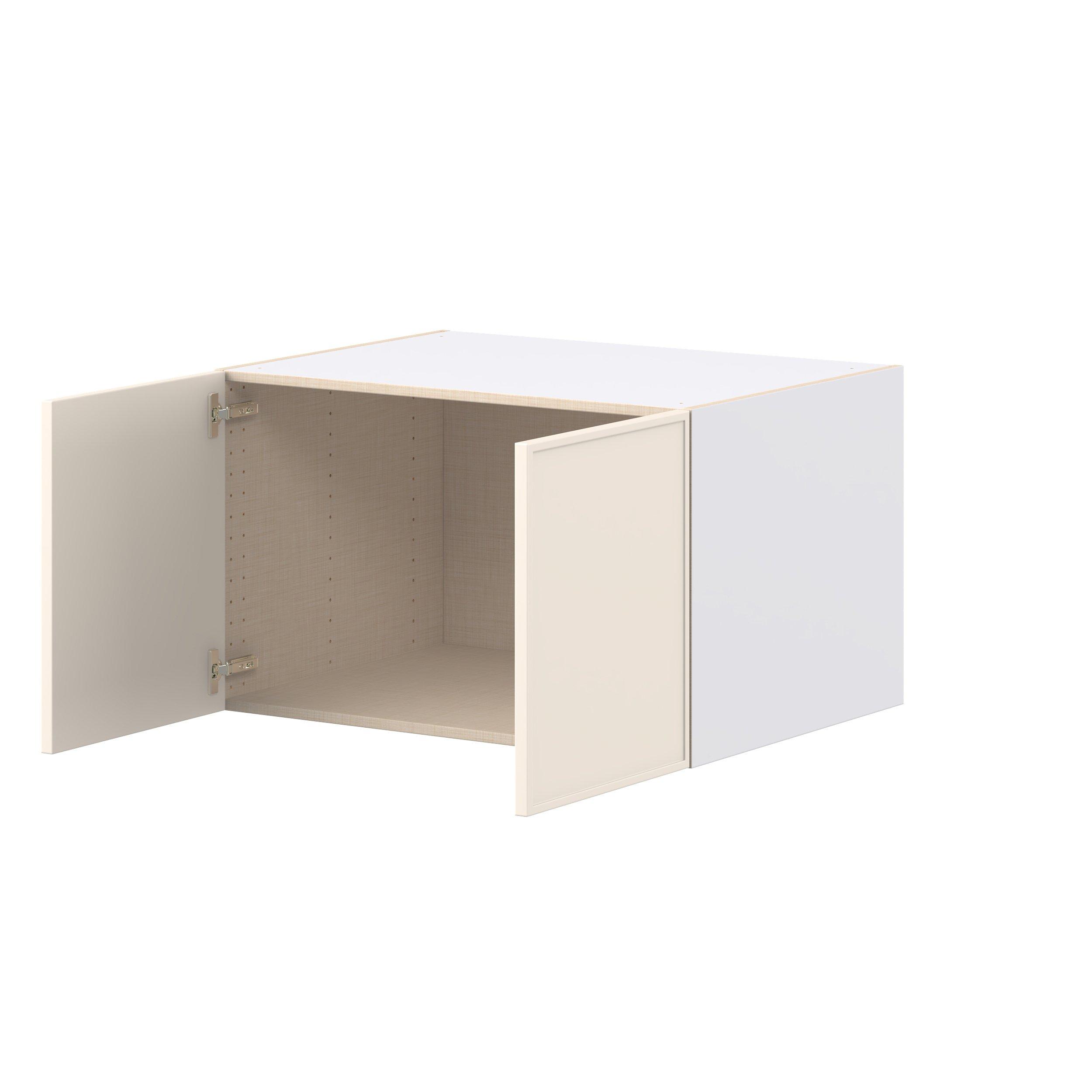 Linden 33 in. Painted Washed Linen Bridge Wall Cabinet