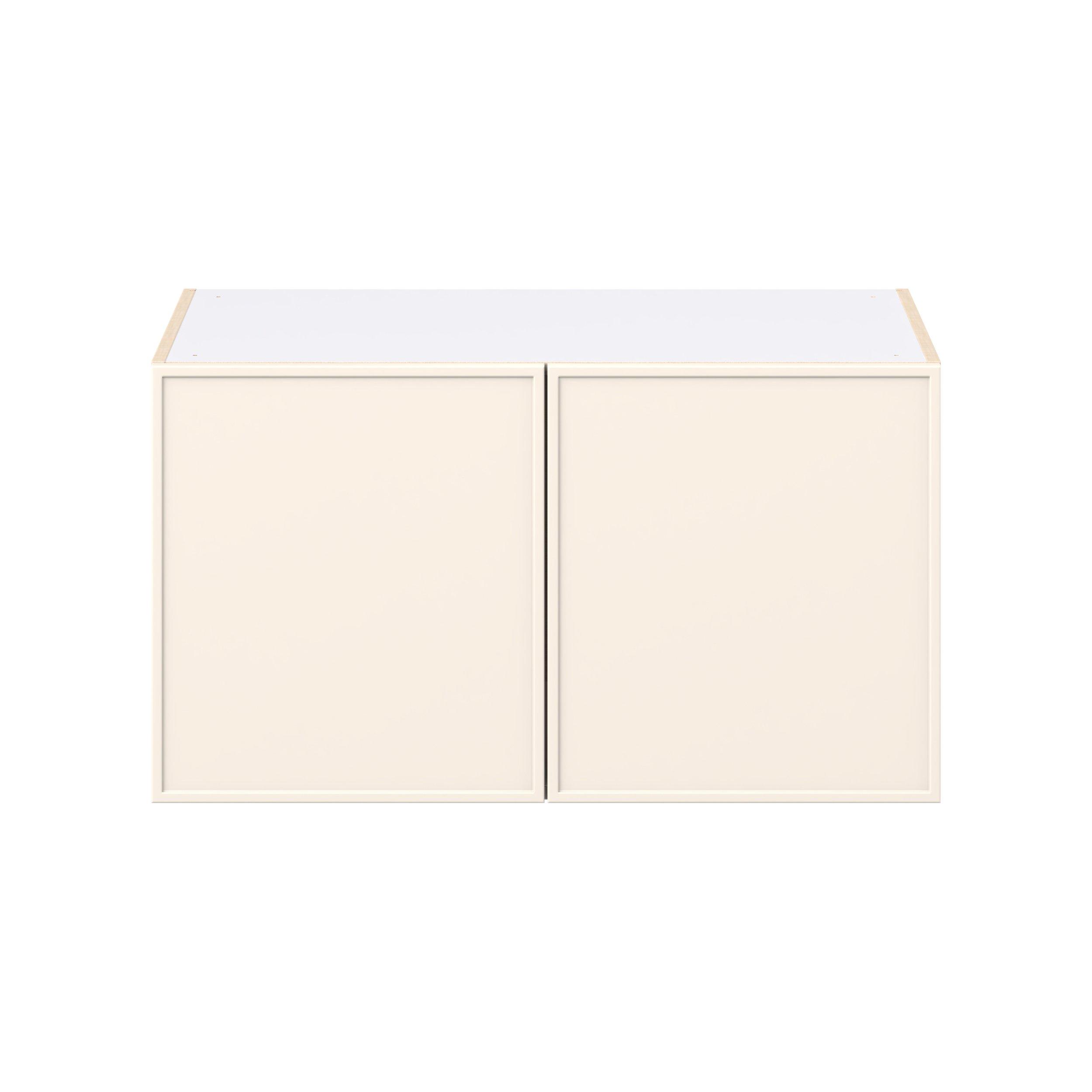 Linden 36 in. Painted Washed Linen Bridge Wall Cabinet