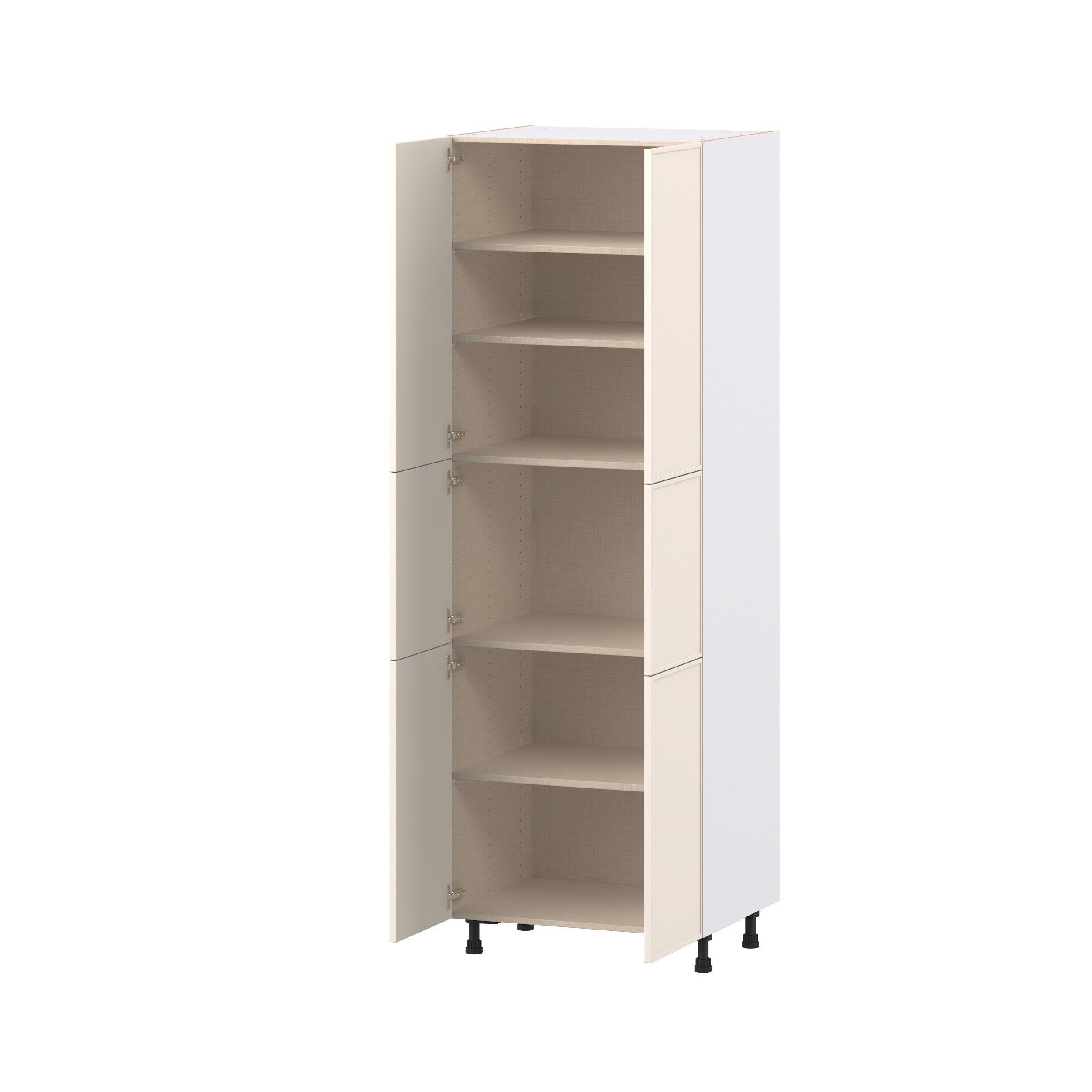Linden 30 in. Painted Washed Linen Door Pantry Cabinet