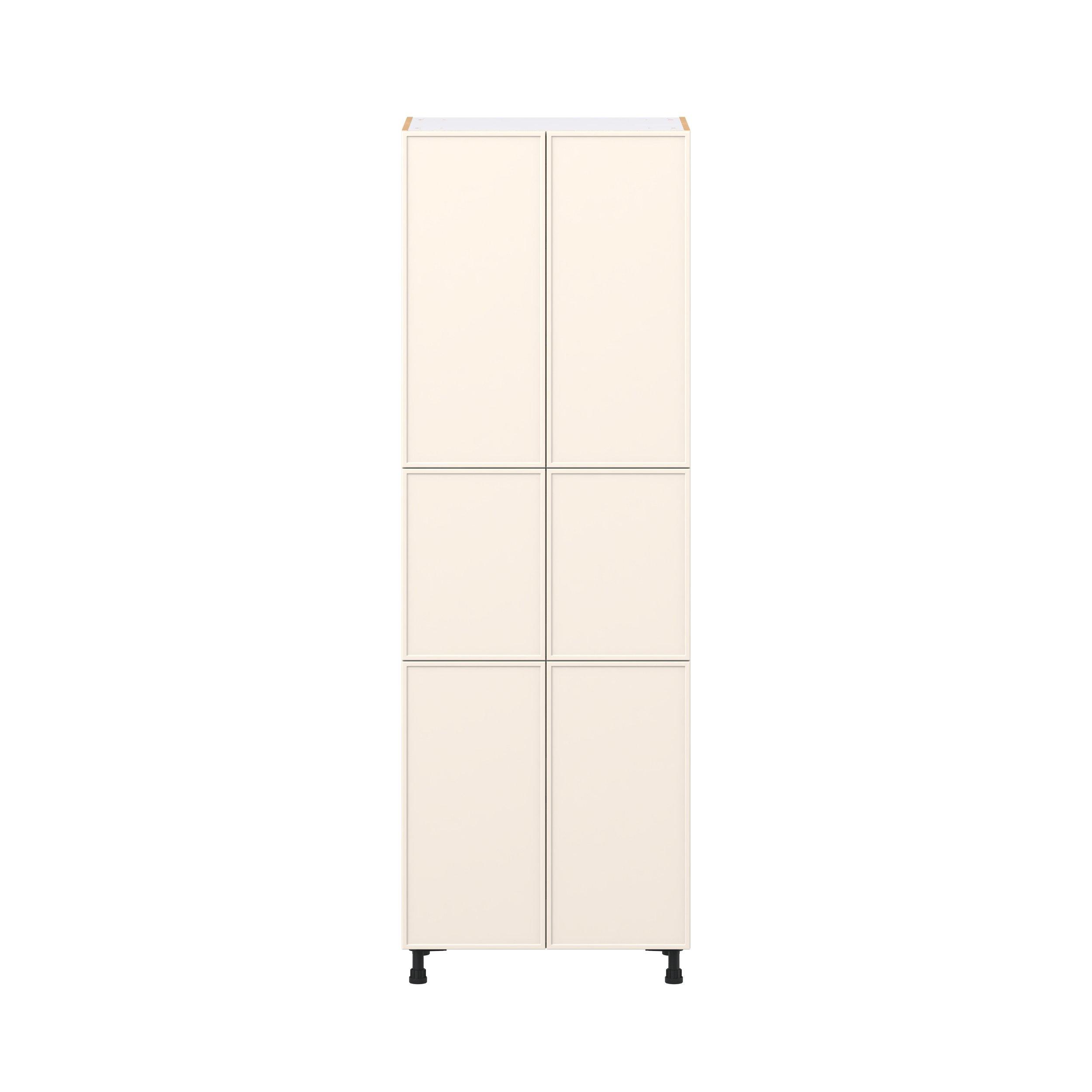 Linden 30 in. Painted Washed Linen Door Pantry Cabinet