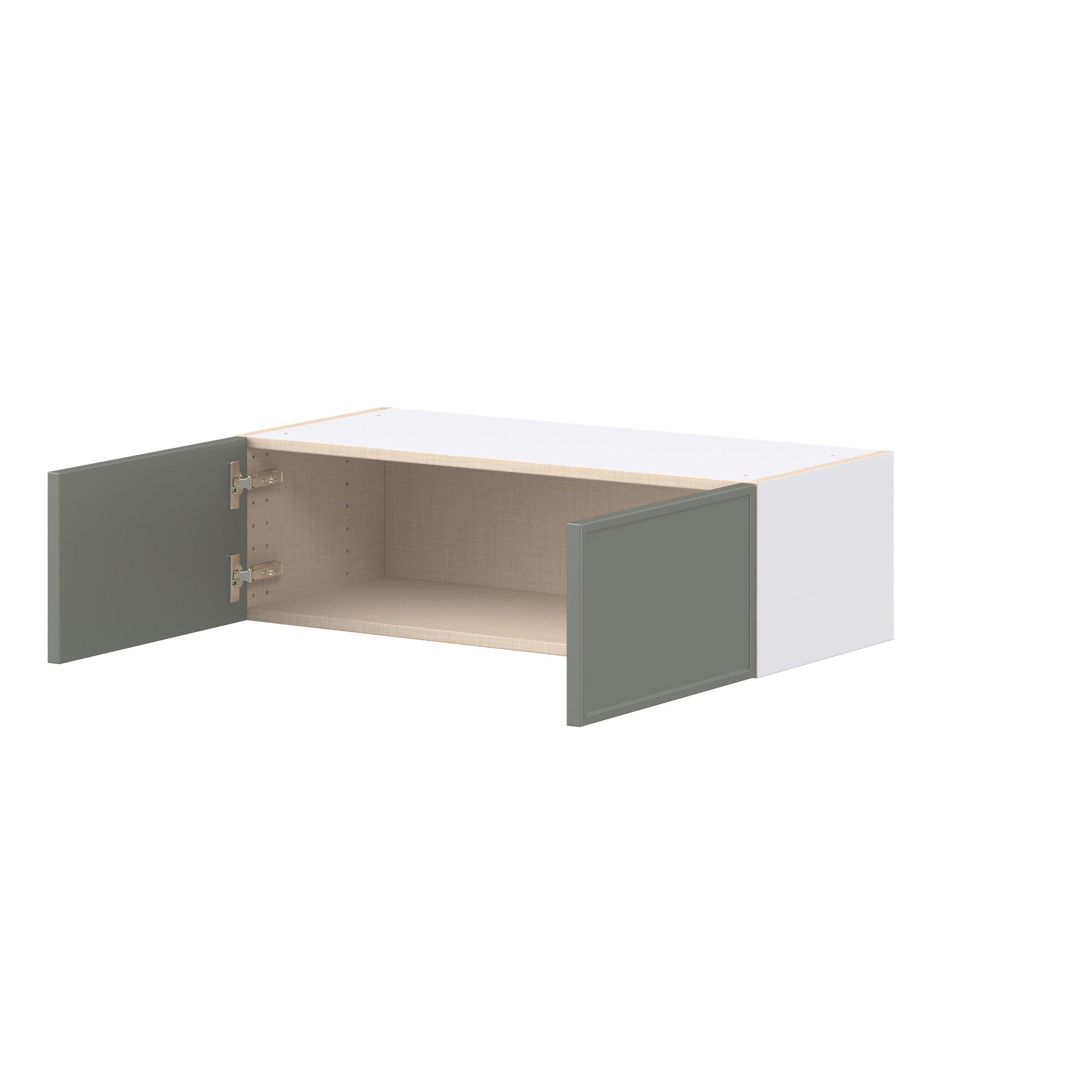 Linden 33 in. Painted Moss Green Bridge Wall Cabinet