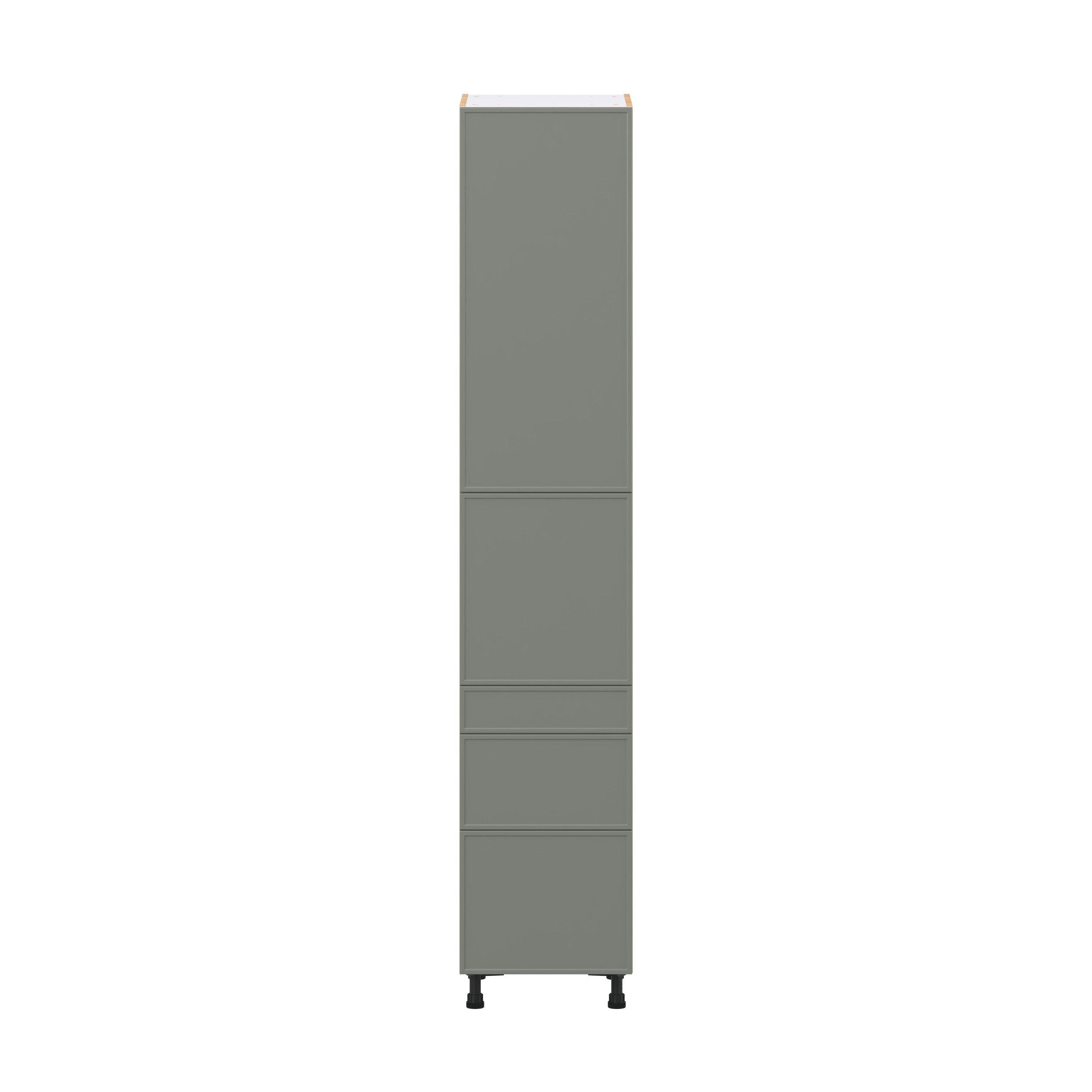 Linden 18 in. Painted Moss Green Door and Drawer Pantry Cabinet with Inner Pull-Out