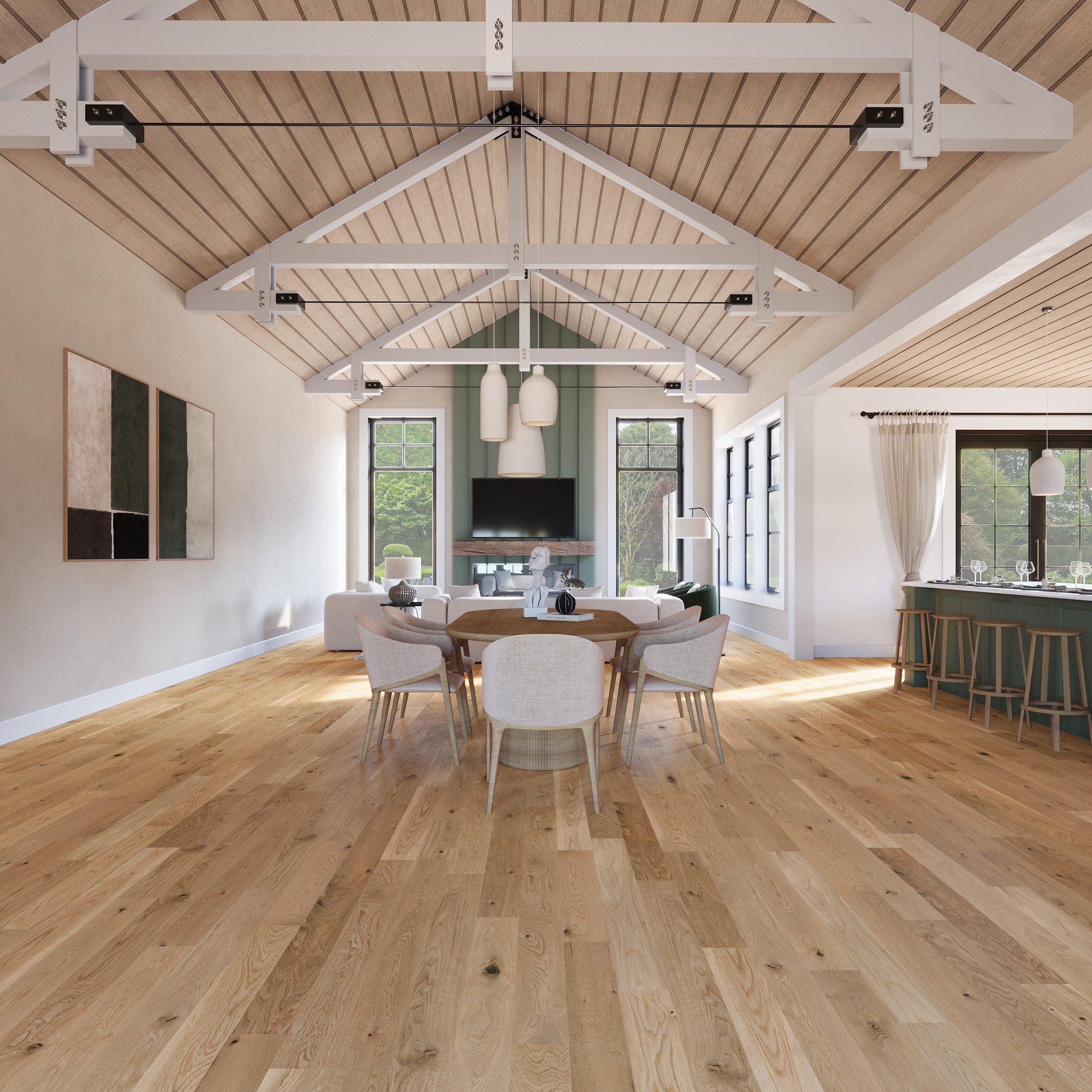 Glacier White Oak Wire Brushed Engineered Hardwood