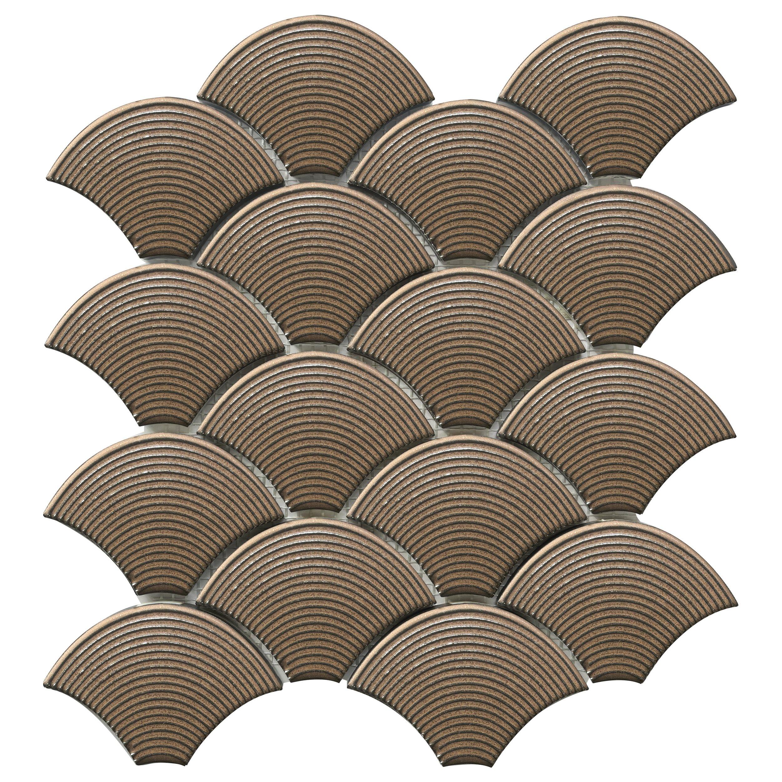 Bronze Glass Recycled Fan Polished Mosaic
