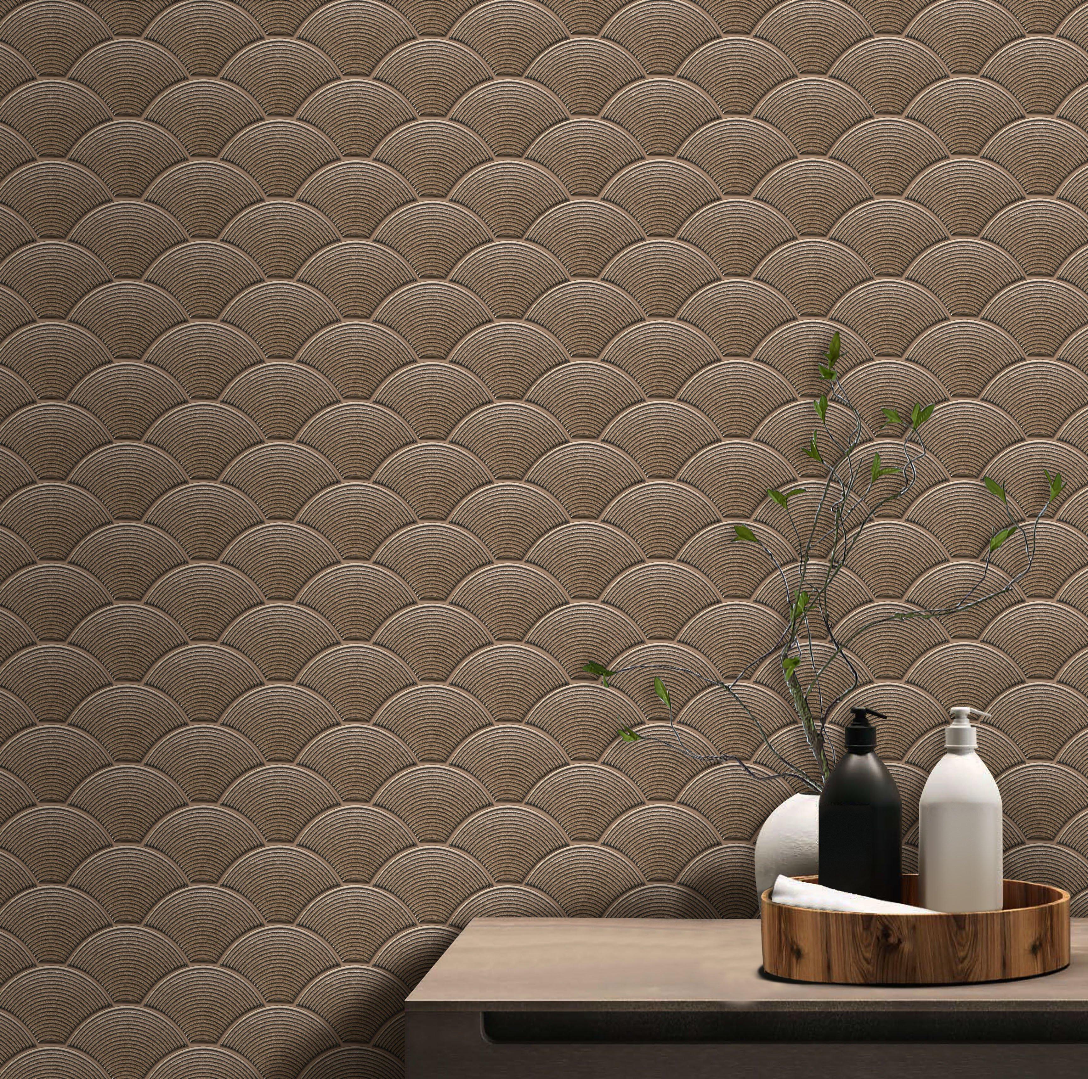 Bronze Glass Recycled Fan Polished Mosaic