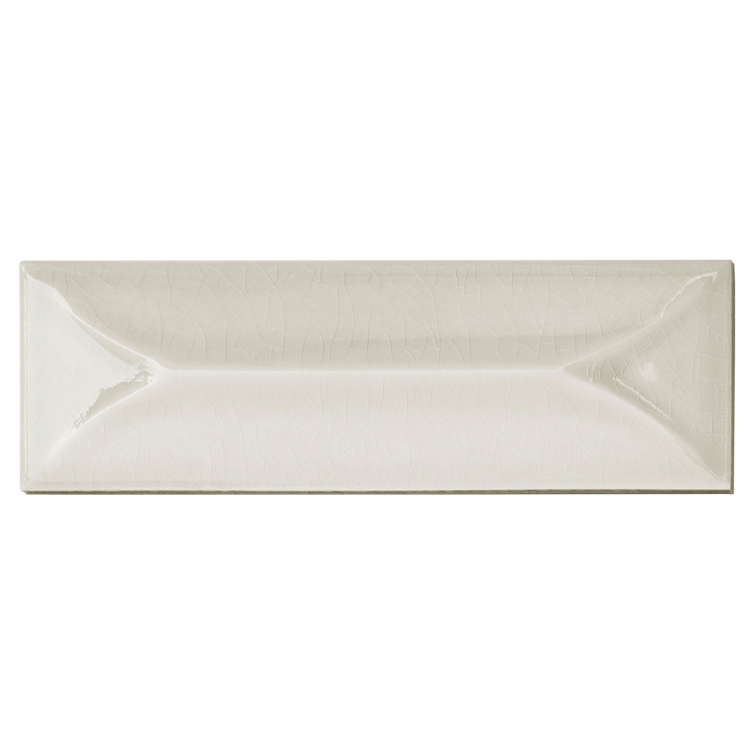 Midcentury Cream High Gloss Crackle Ceramic Tile