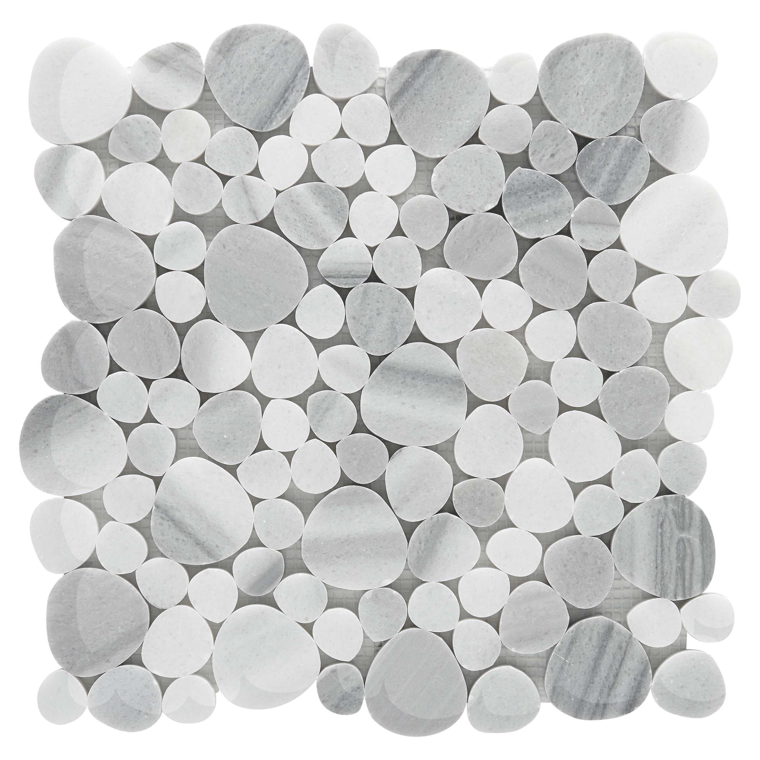 Skyfall Pebble Honed Marble Mosaic