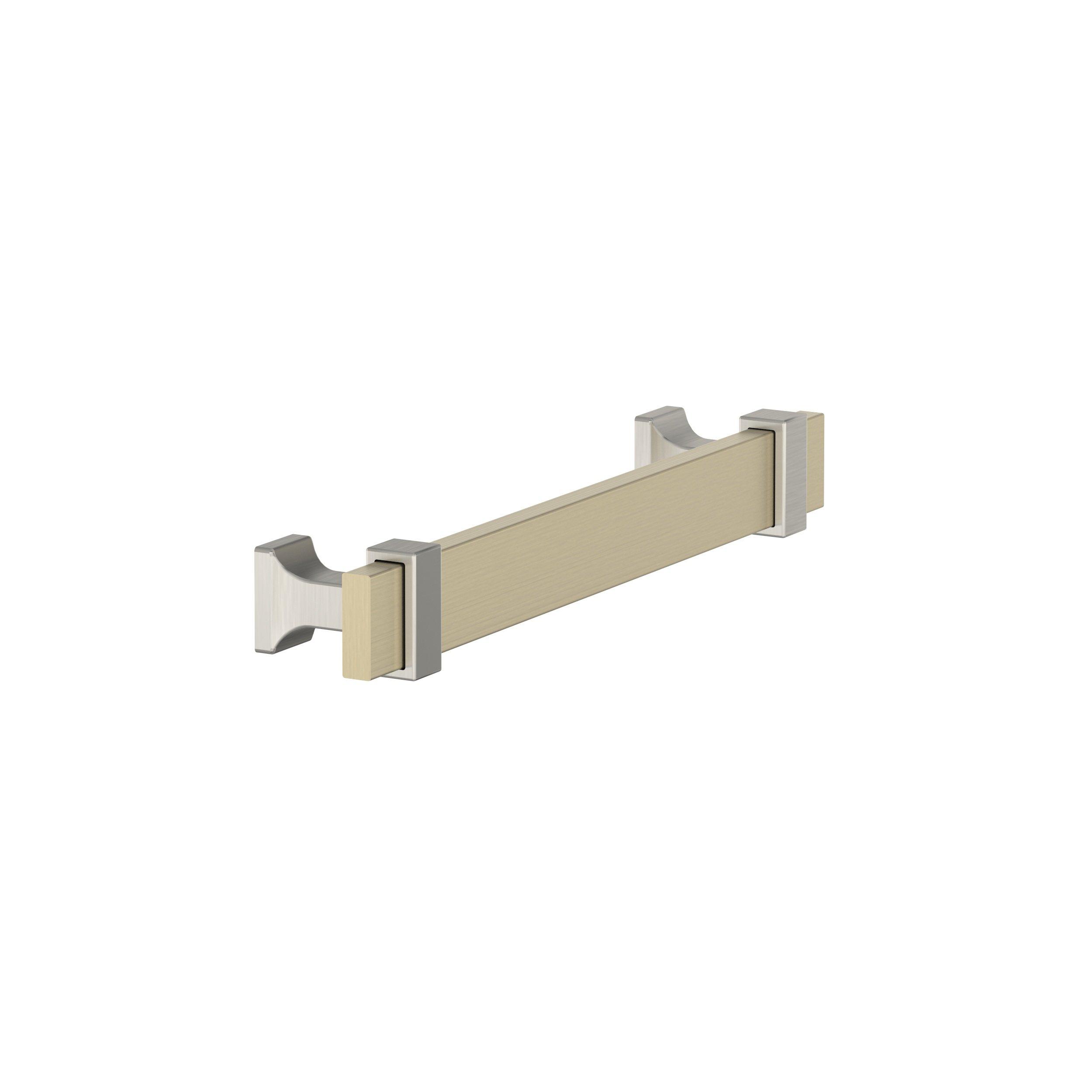 Overton 5-1/16 in. Center-to-Center Golden Champagne and Satin Nickel Cabinet Pull