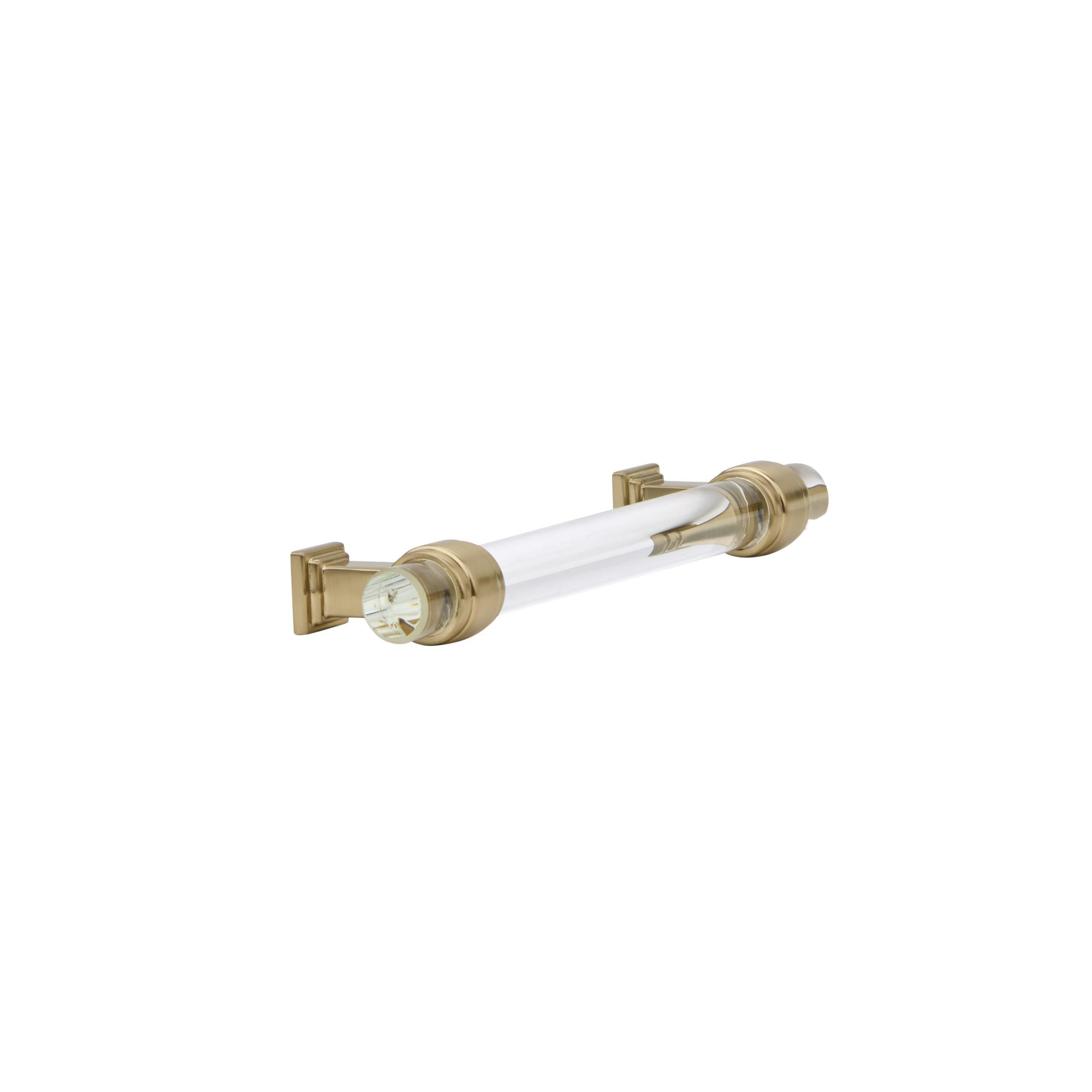 Glacio 5-1/16 in. Center-to-Center Clear and Champagne Bronze Cabinet Pull