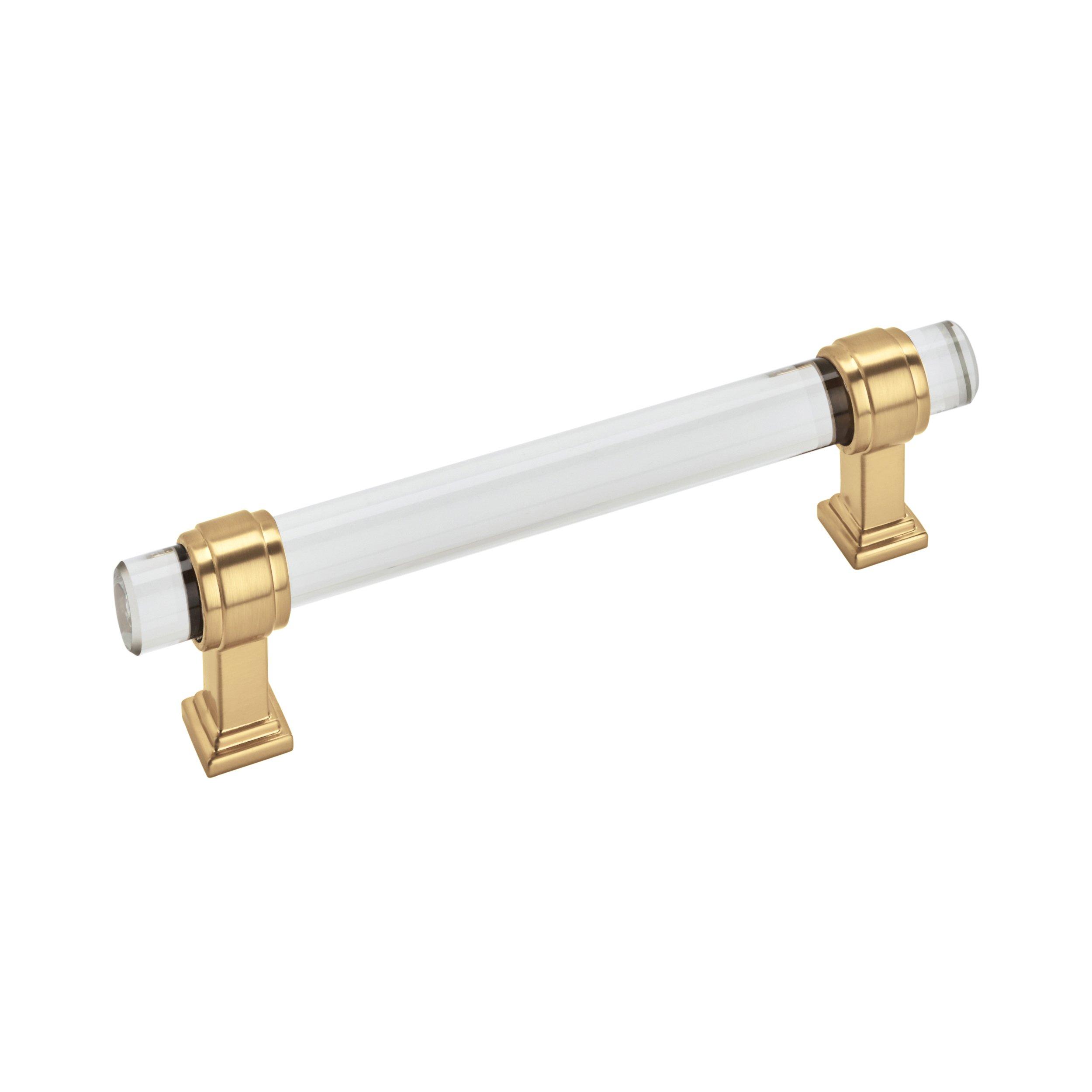 Glacio 5-1/16 in. Center-to-Center Clear and Champagne Bronze Cabinet Pull
