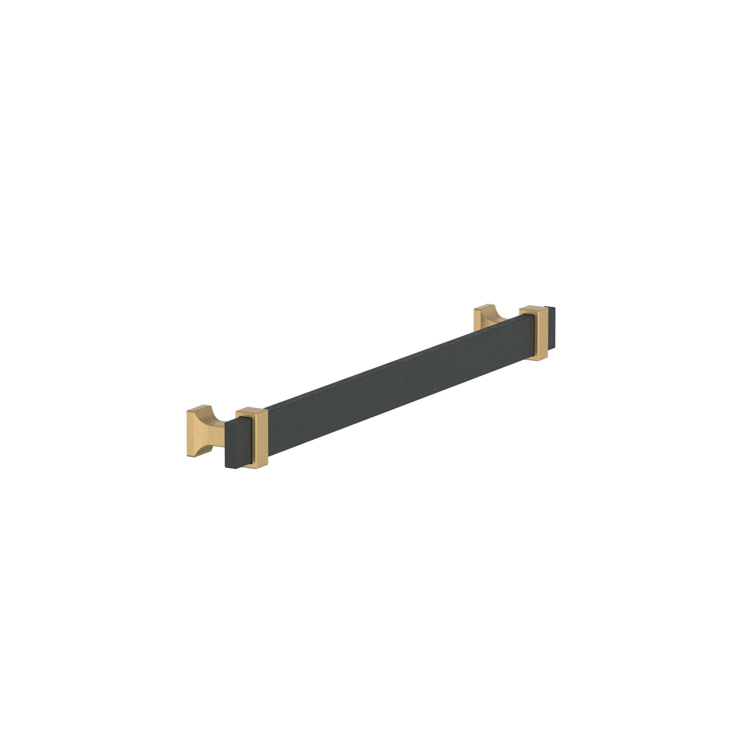 Overton 8-13/16 in. Center-to-Center Brushed Matte Black and Champagne Bronze Cabinet Pull