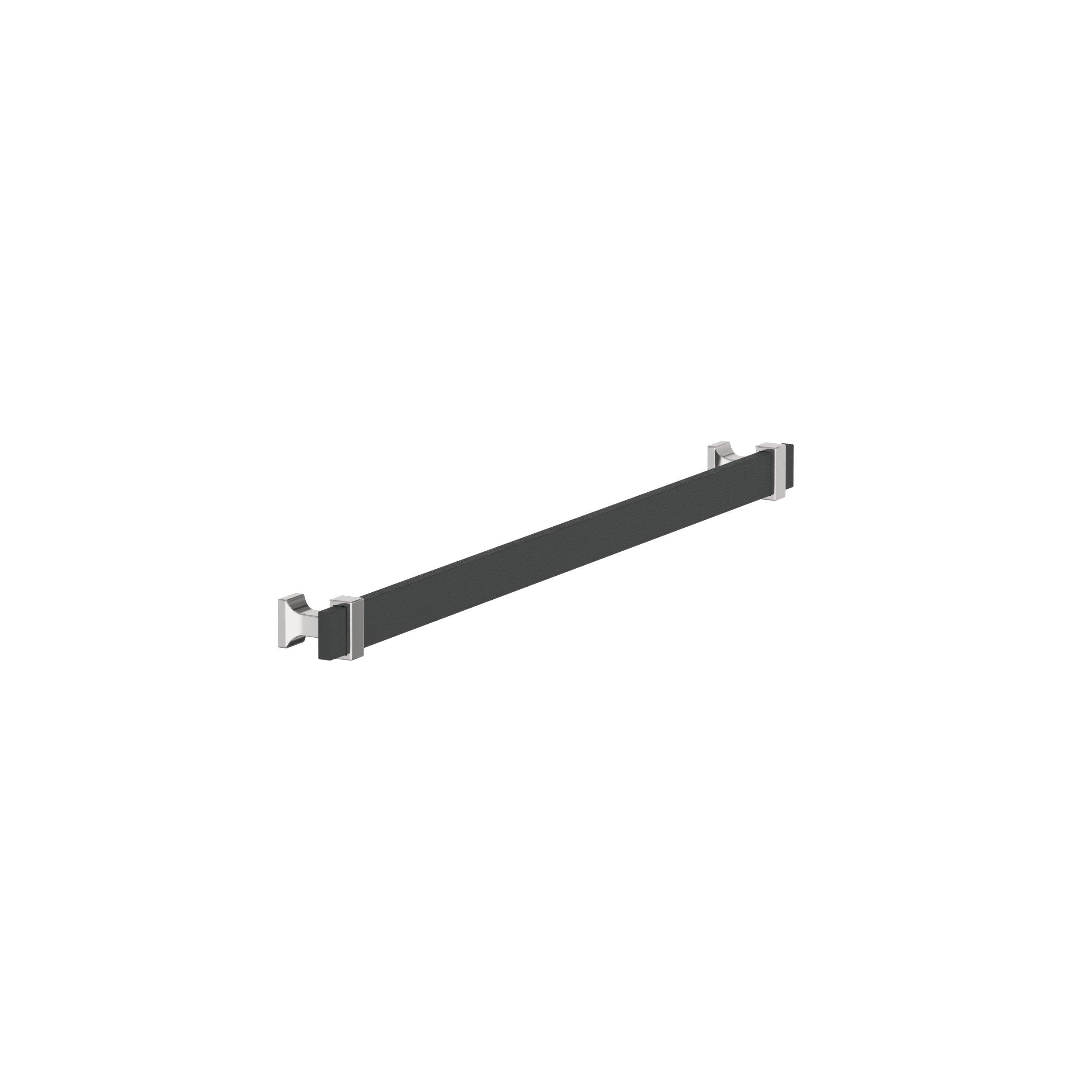 Overton 12-5/8 in. Center-to-Center Brushed Matte Black and Polished Chrome Cabinet Pull
