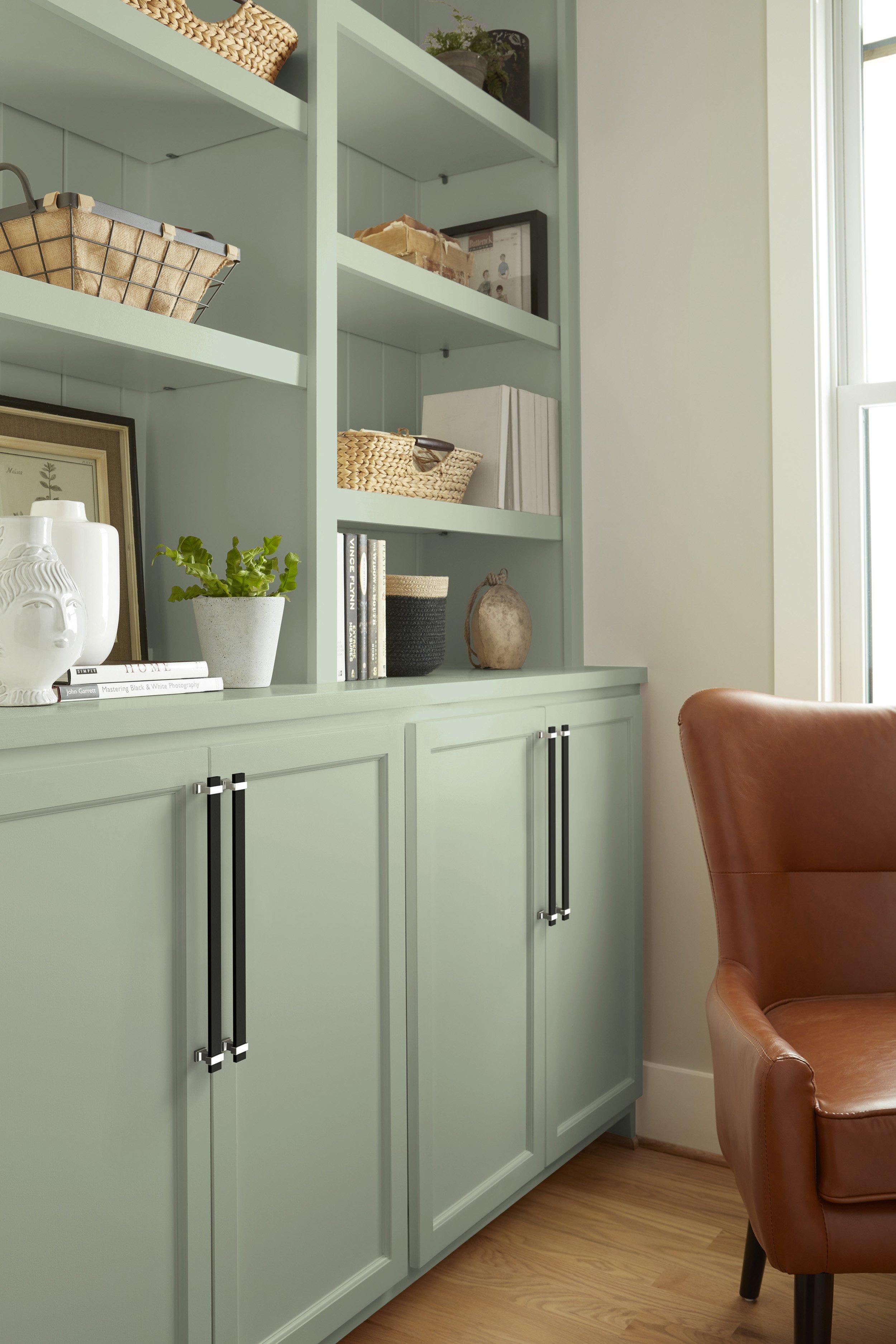 Overton 12-5/8 in. Center-to-Center Brushed Matte Black and Polished Chrome Cabinet Pull