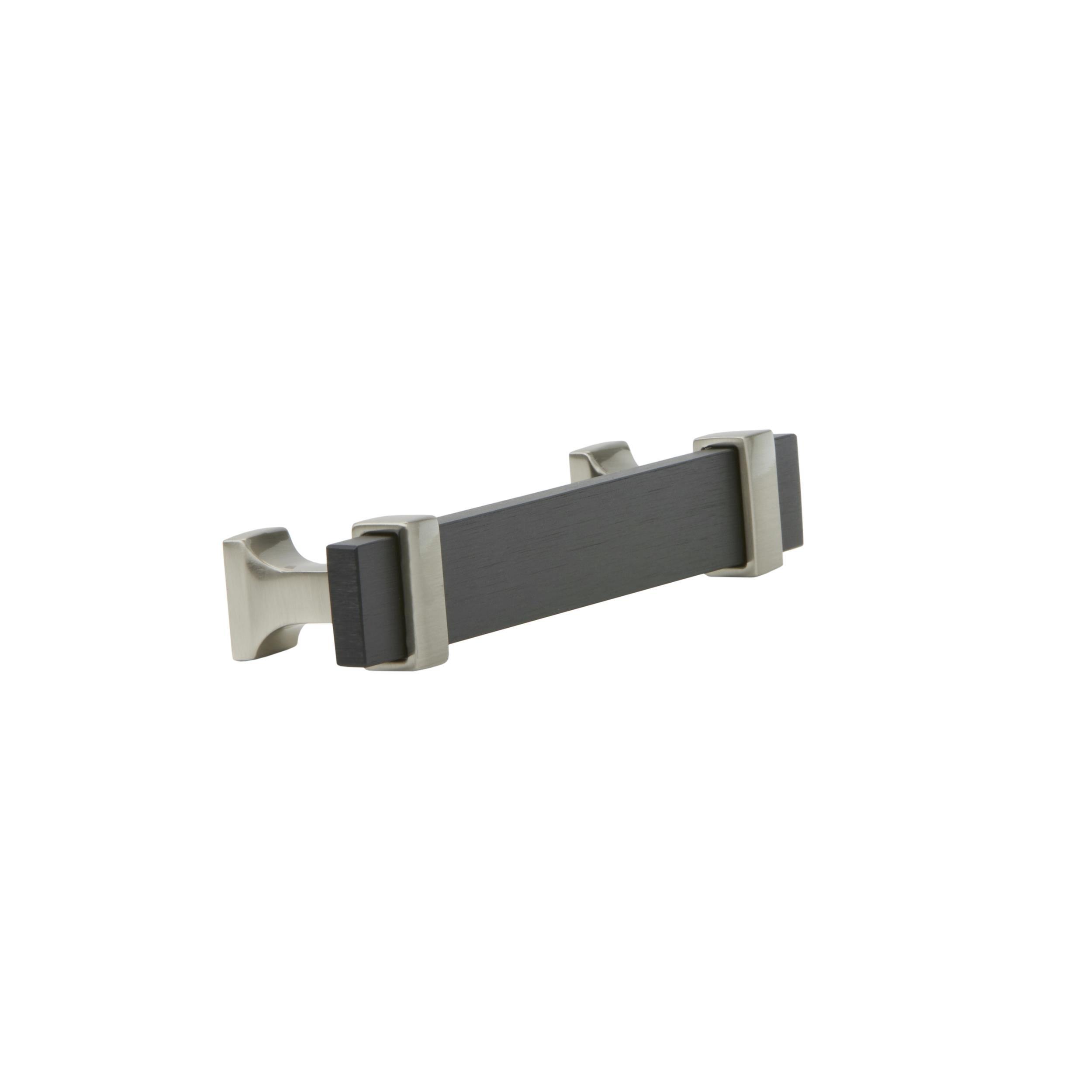 Overton 3-3/4 in. Center-to-Center Brushed Matte Black and Satin Nickel Cabinet Pull