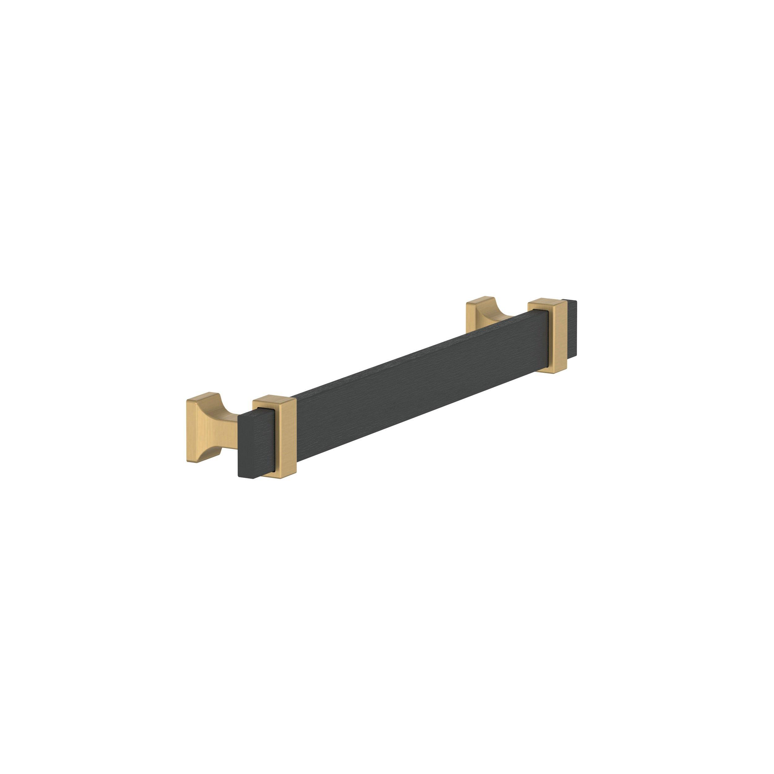 Overton 6-5/16 in. Center-to-Center Brushed Matte Black and Champagne Bronze Cabinet Pull