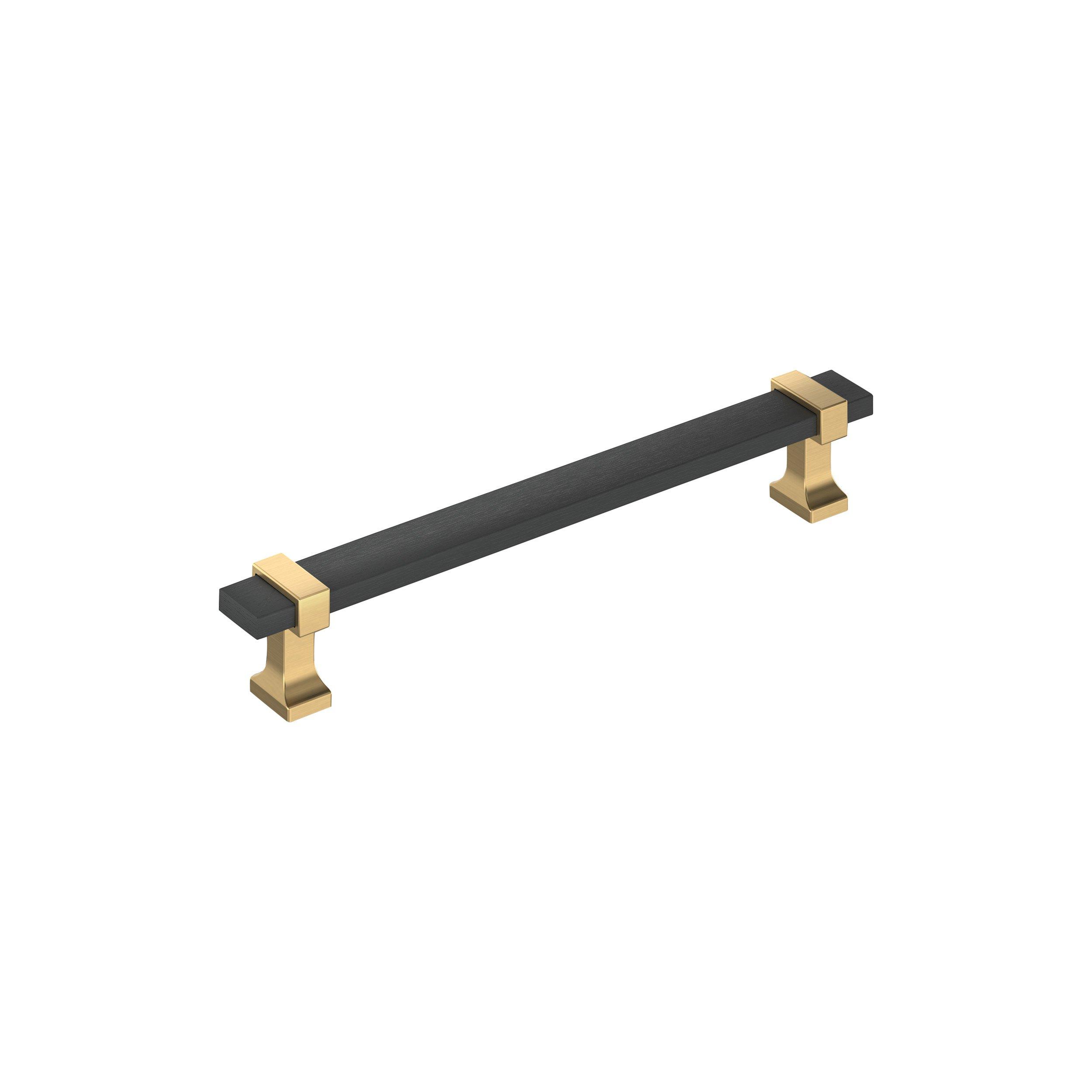 Overton 6-5/16 in. Center-to-Center Brushed Matte Black and Champagne Bronze Cabinet Pull