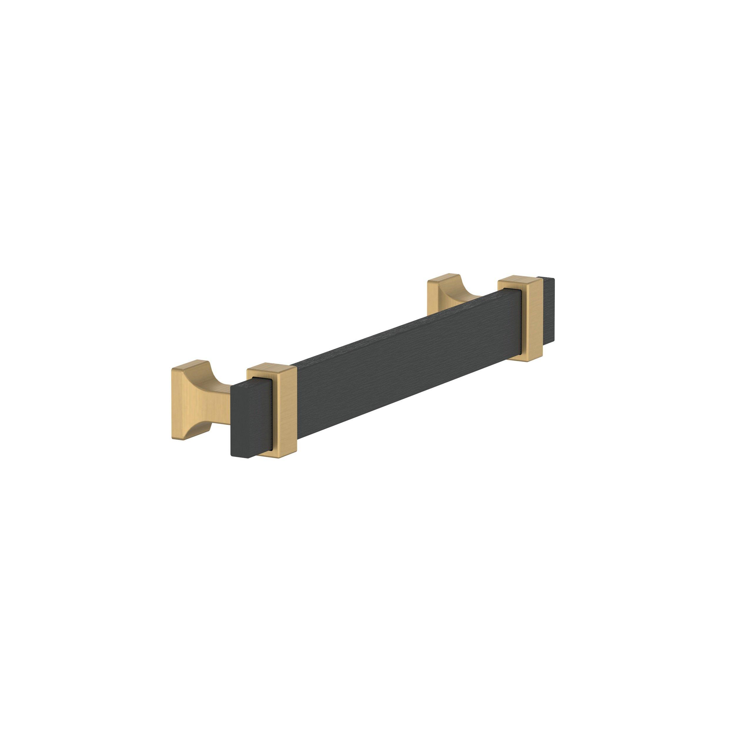 Overton 5-1/16 in. Center-to-Center Brushed Matte Black and Champagne Bronze Cabinet Pull