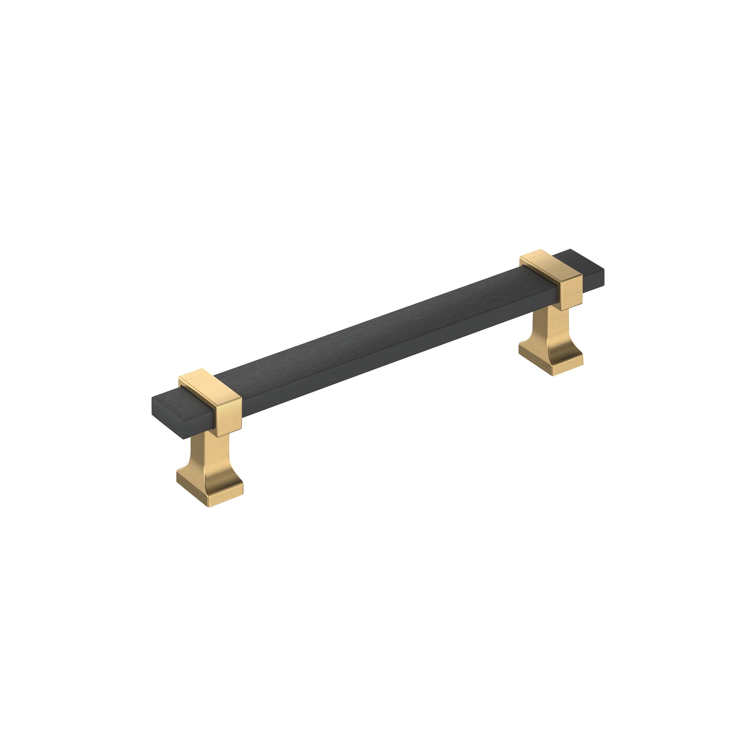 Overton 5-1/16 in. Center-to-Center Brushed Matte Black and Champagne Bronze Cabinet Pull