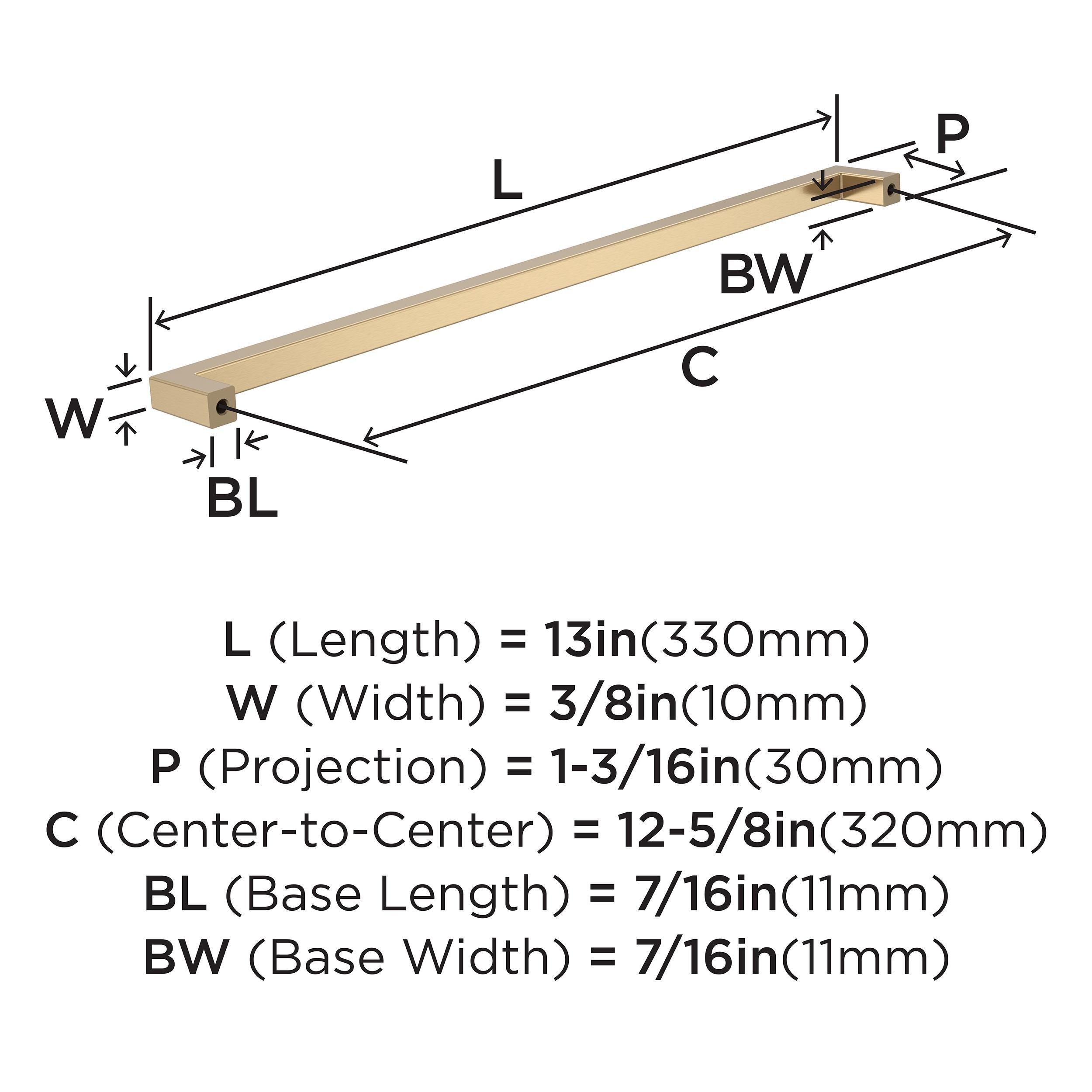 Monument 12-5/8 in. Center-to-Center Champagne Bronze Cabinet Pull