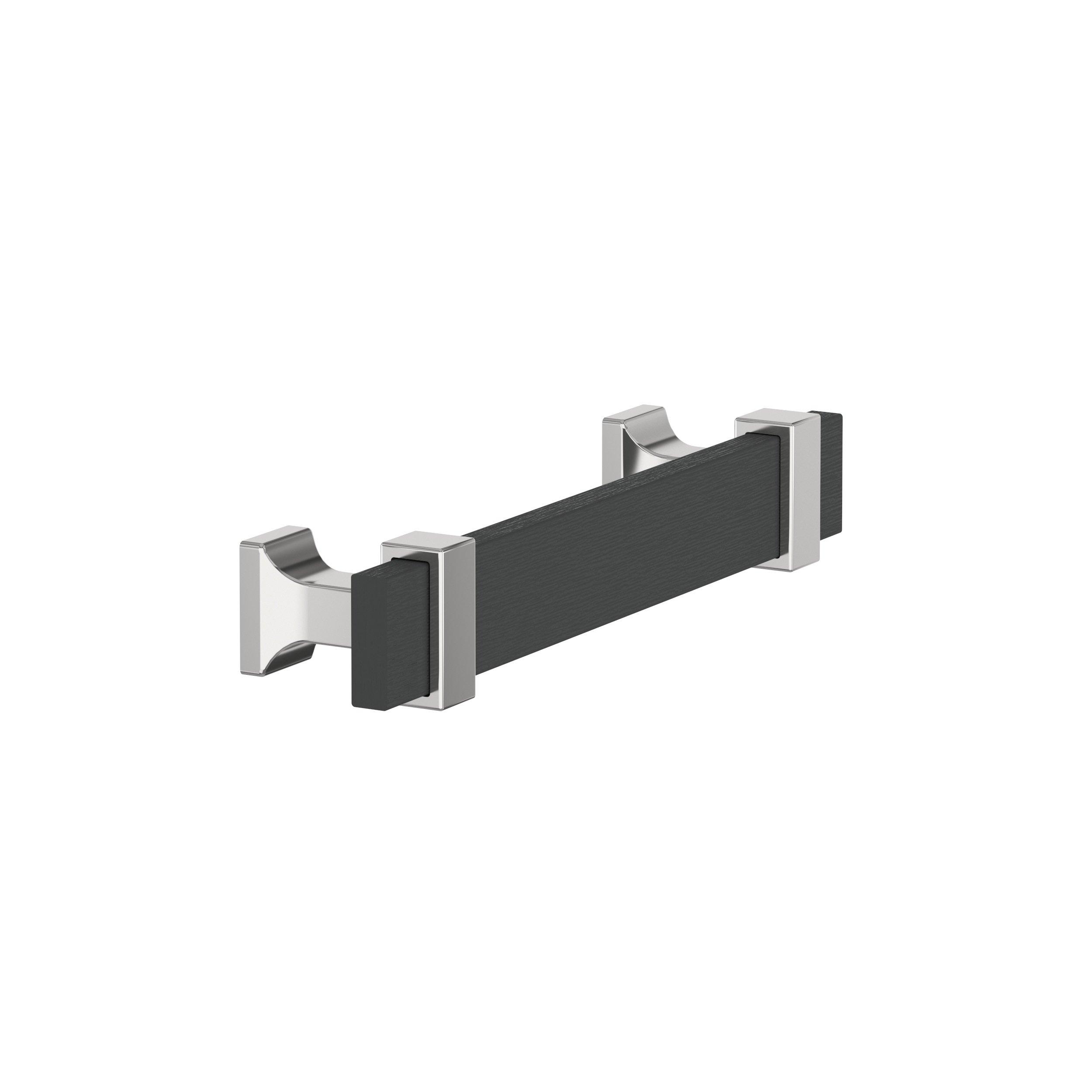 Overton 3-3/4 in. Center-to-Center Brushed Matte Black and Polished Chrome Cabinet Pull