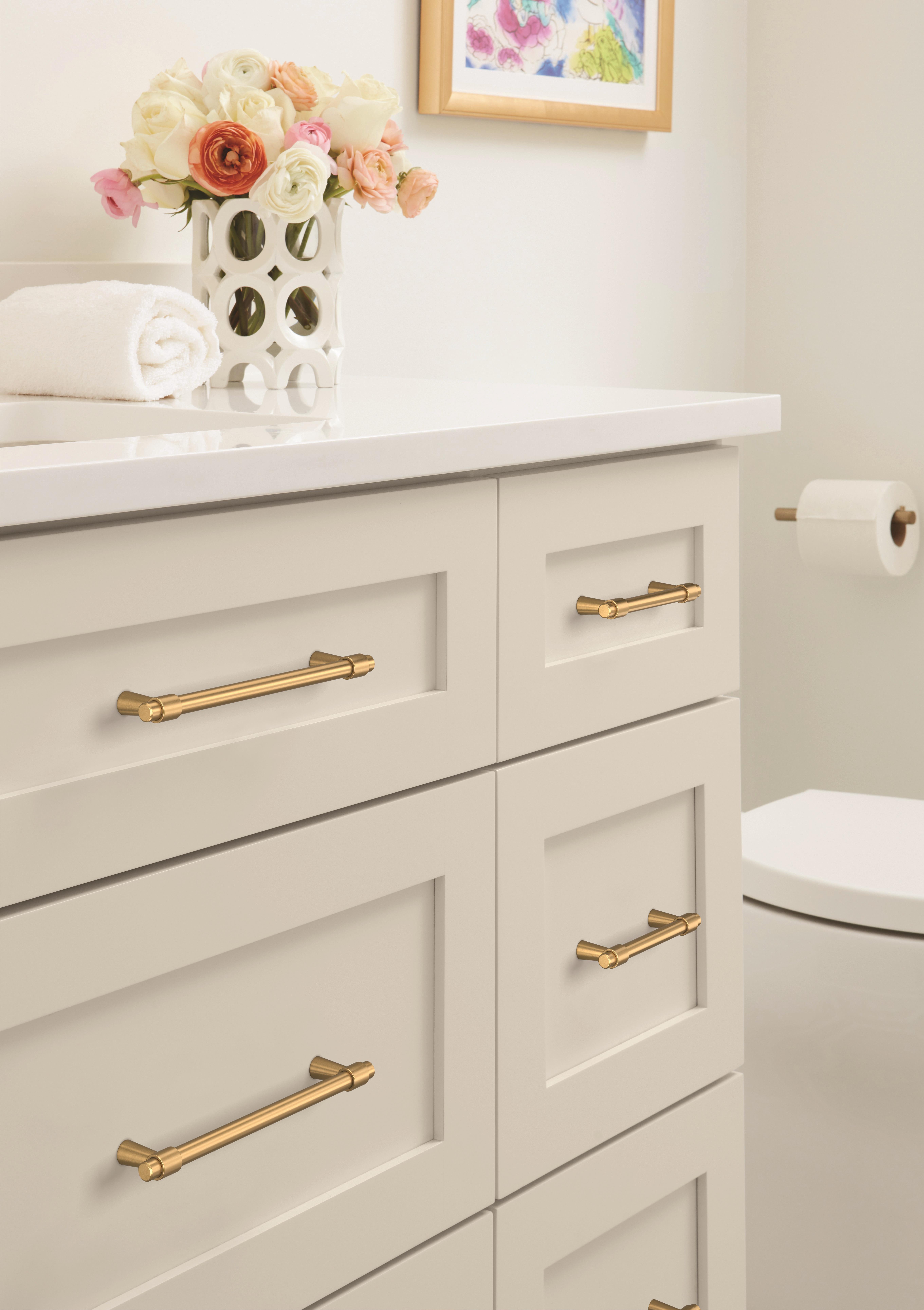 Destine 3-3/4 in. Center-to-Center Champagne Bronze Cabinet Pull