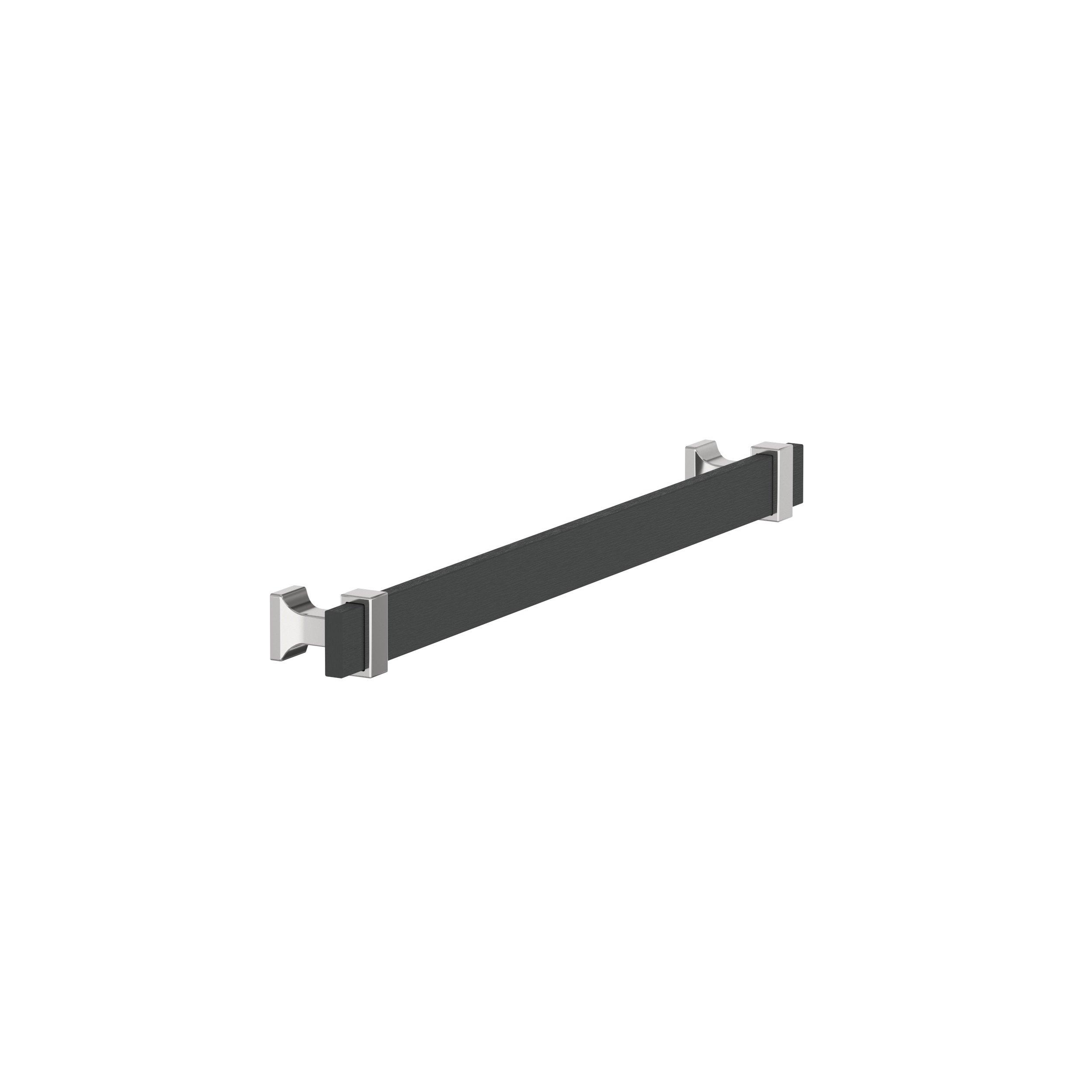 Overton 8-13/16 in. Center-to-Center Brushed Matte Black and Polished Chrome Cabinet Pull