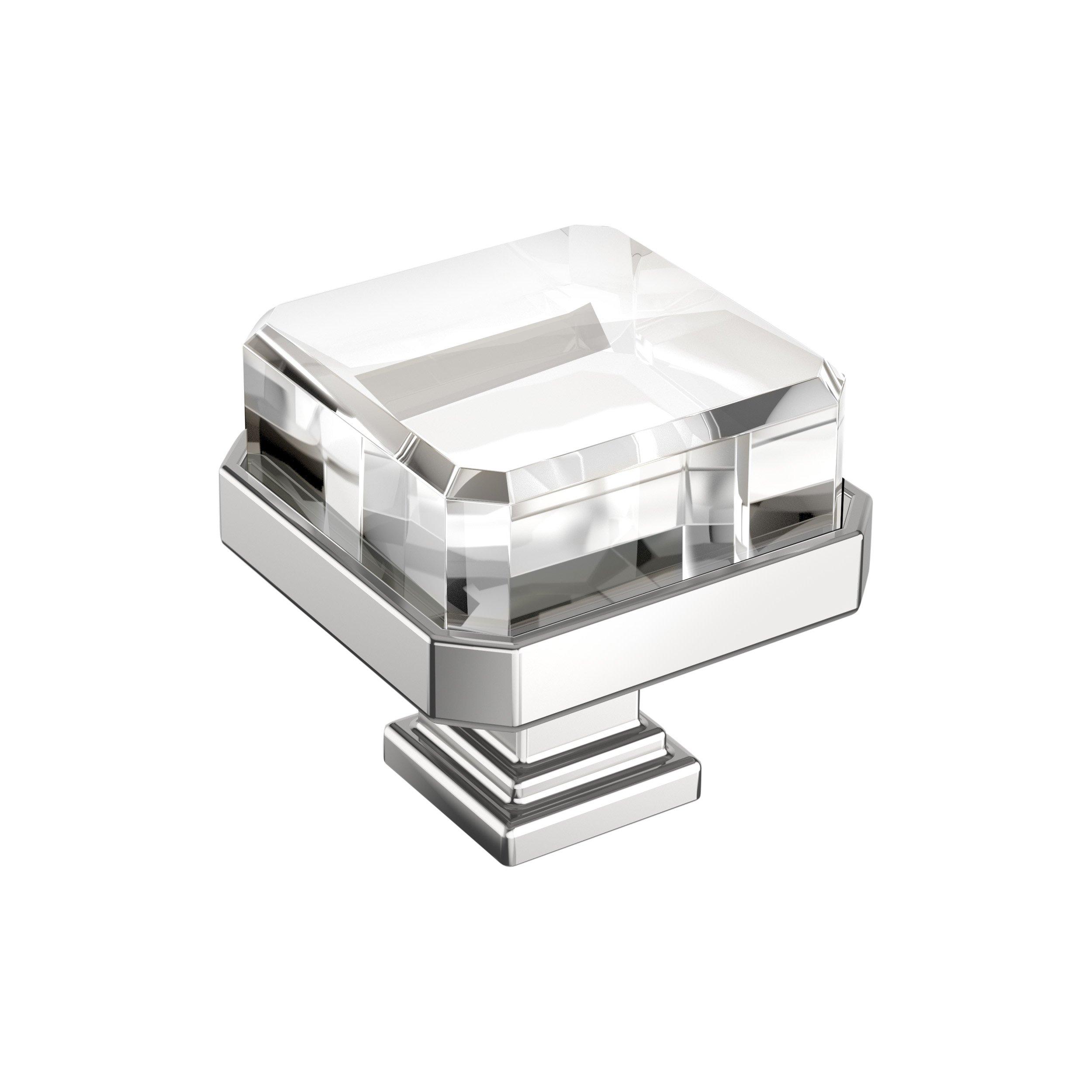 Glacio 1-3/8 in. Clear and Polished Chrome Cabinet Knob