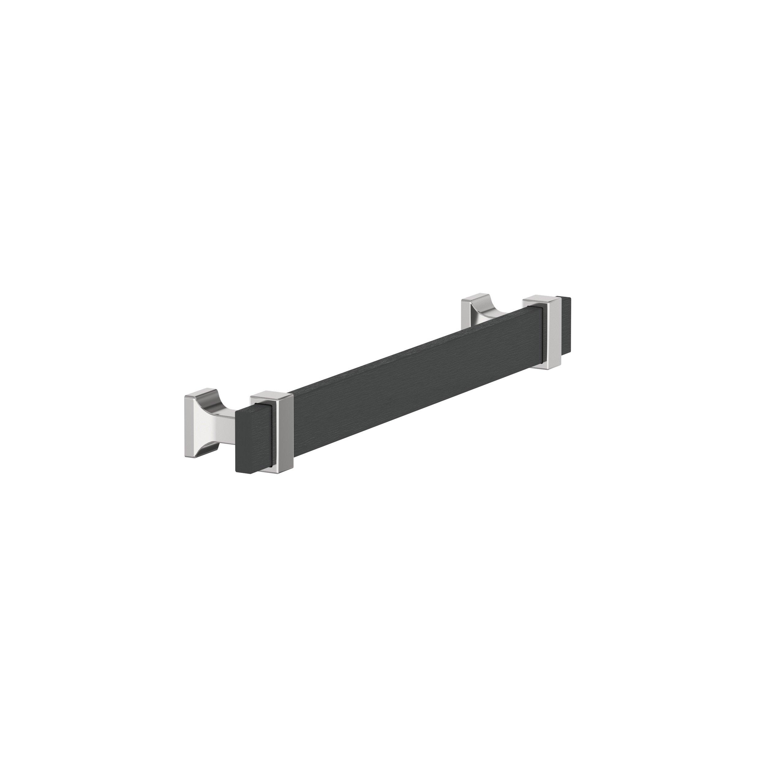 Overton 6-5/16 in. Center-to-Center Brushed Matte Black and Polished Chrome Cabinet Pull