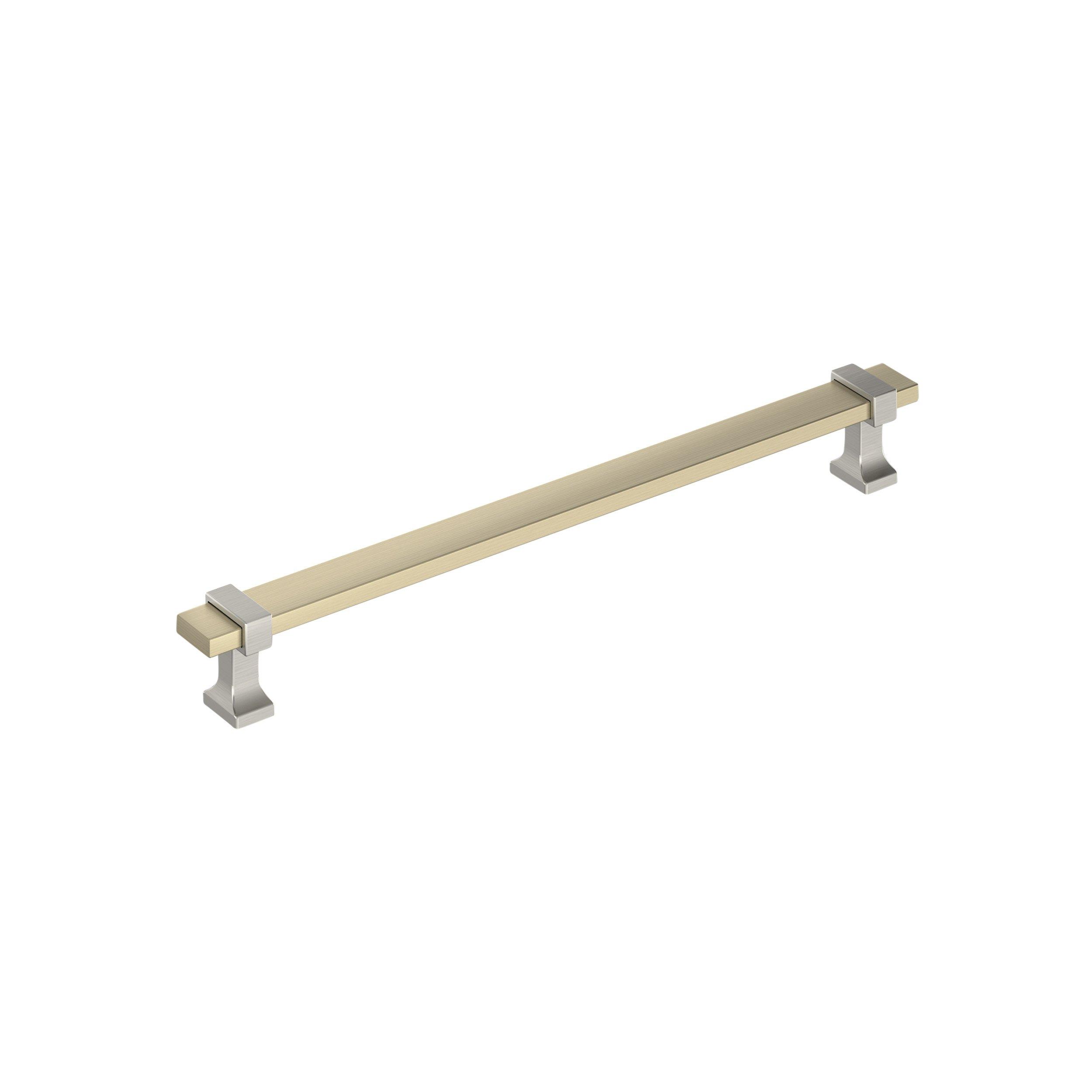 Overton 8-13/16 in. Center-to-Center Golden Champagne and Satin Nickel Cabinet Pull