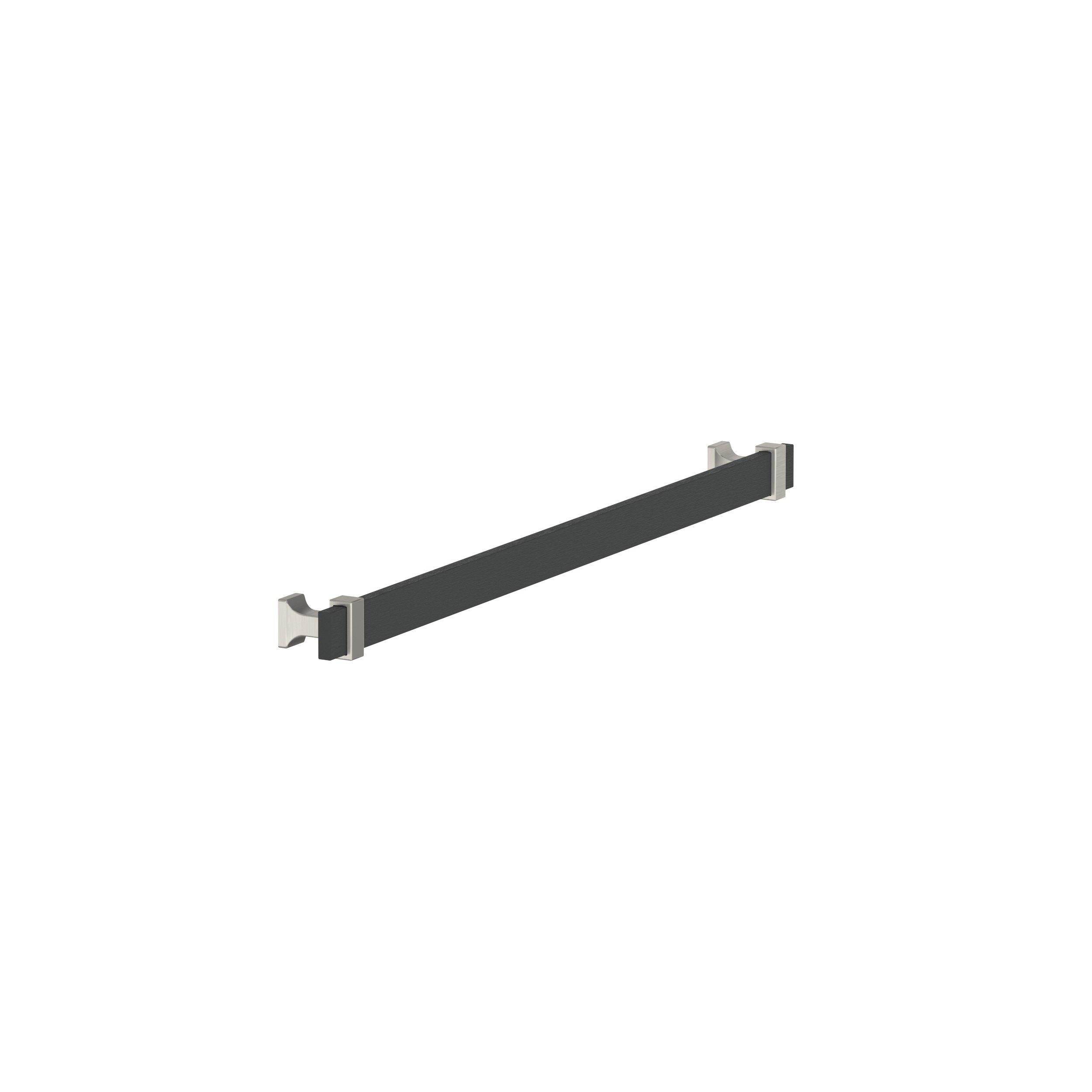 Overton 12-5/8 in. Center-to-Center Brushed Matte Black and Satin Nickel Cabinet Pull