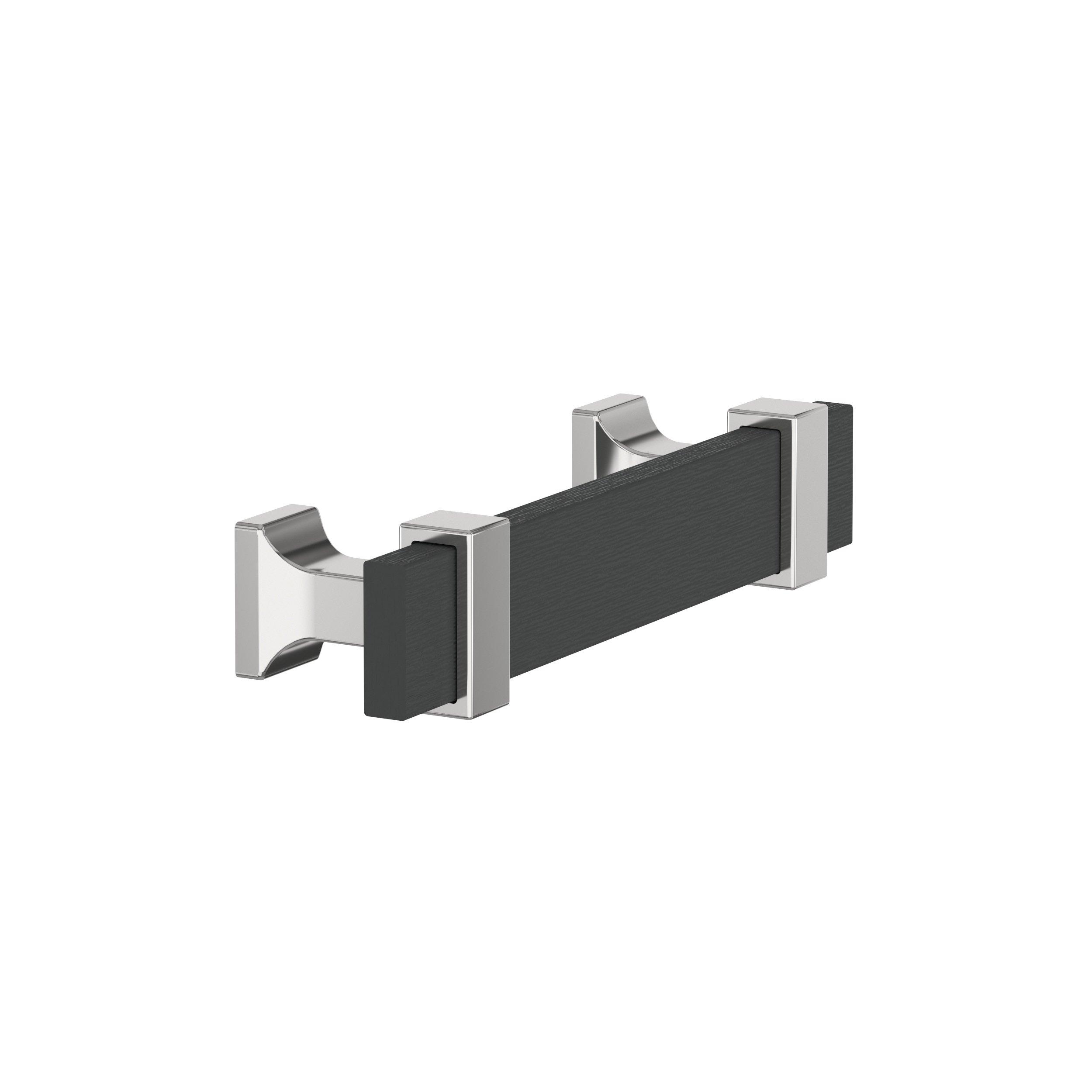 Overton 3 in. Center-to-Center Brushed Matte Black and Polished Chrome Cabinet Pull