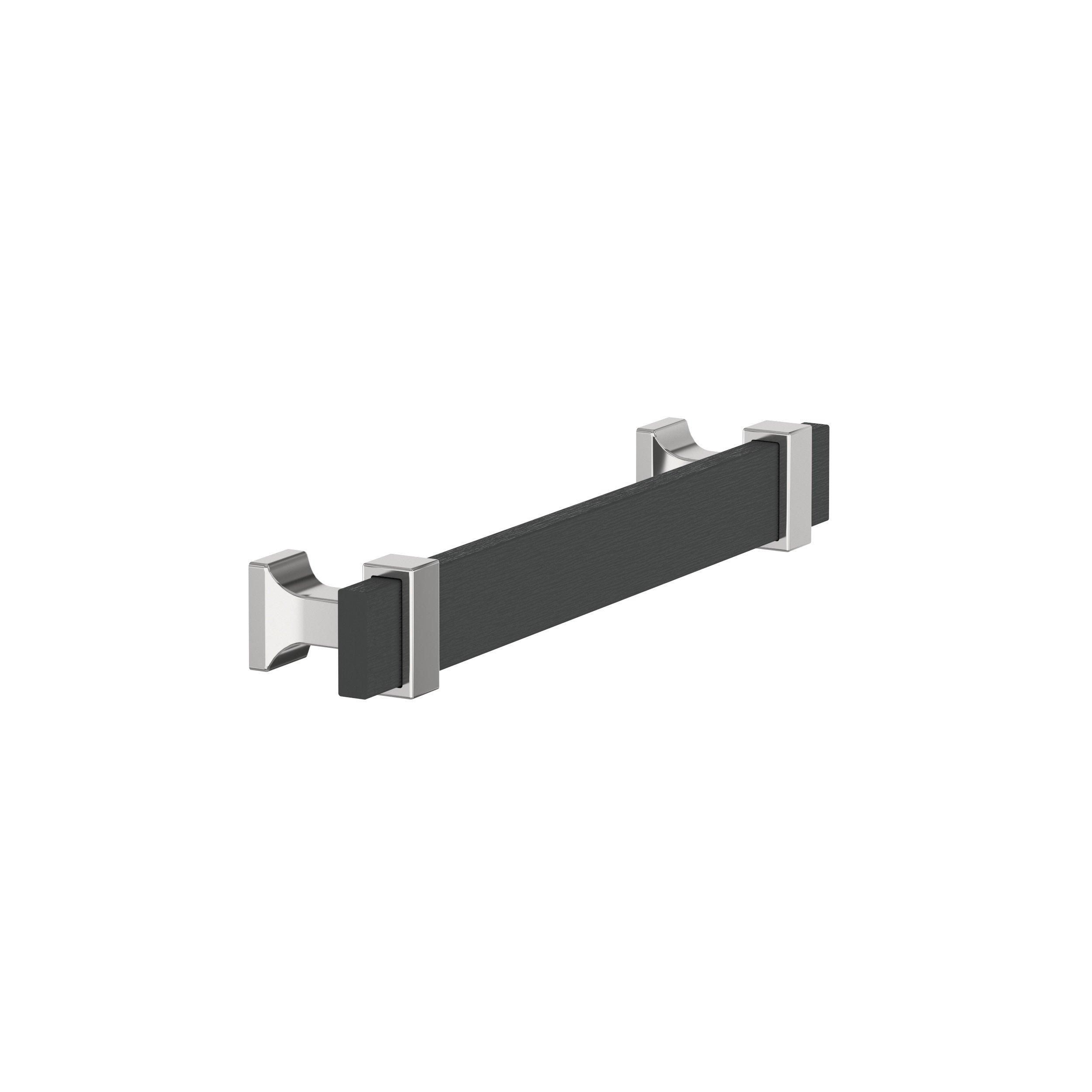 Overton 5-1/16 in. Center-to-Center Brushed Matte Black and Polished Chrome Cabinet Pull
