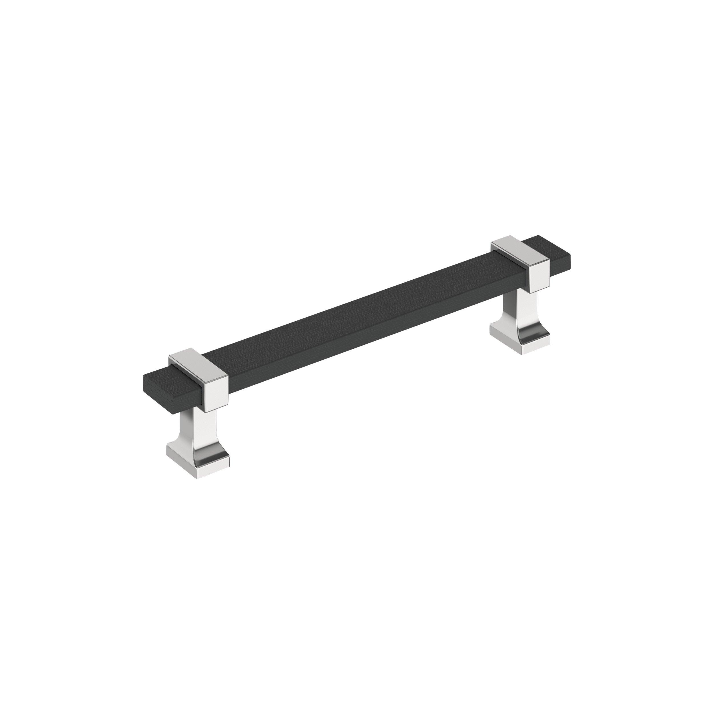 Overton 5-1/16 in. Center-to-Center Brushed Matte Black and Polished Chrome Cabinet Pull