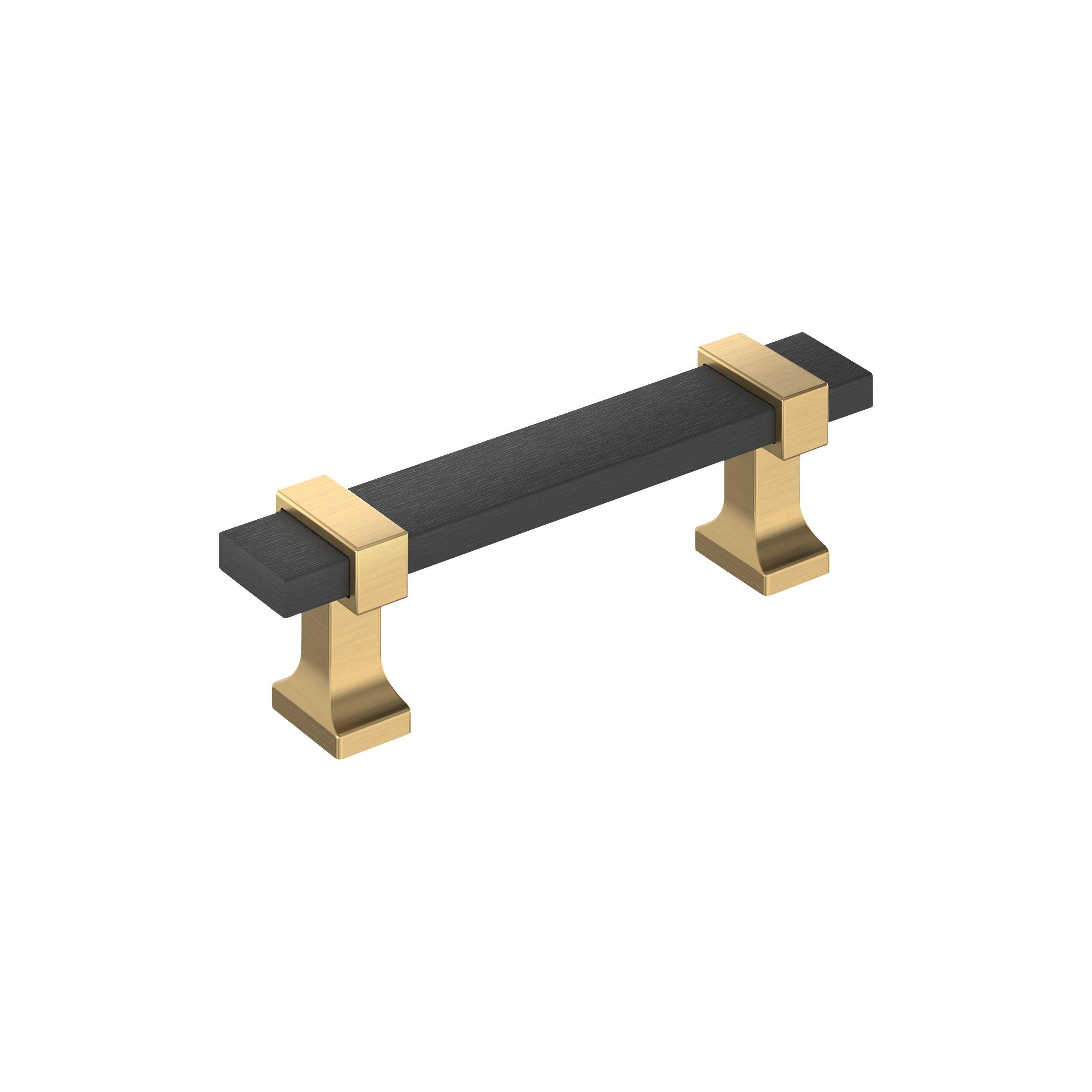Overton 3 in. Center-to-Center Brushed Matte Black and Champagne Bronze Cabinet Pull
