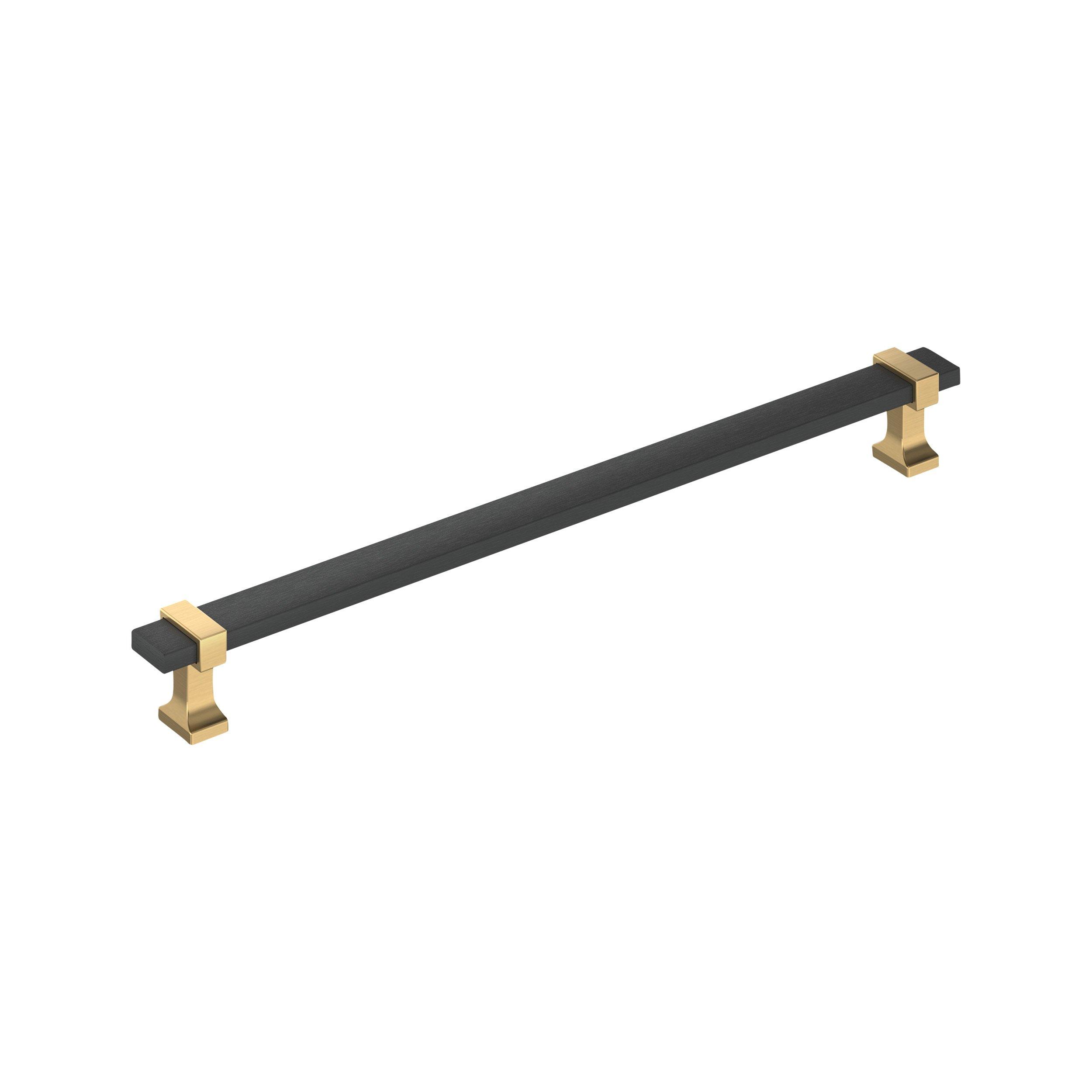 Overton 10-1/16 in. Center-to-Center Brushed Matte Black and Champagne Bronze Cabinet Pull