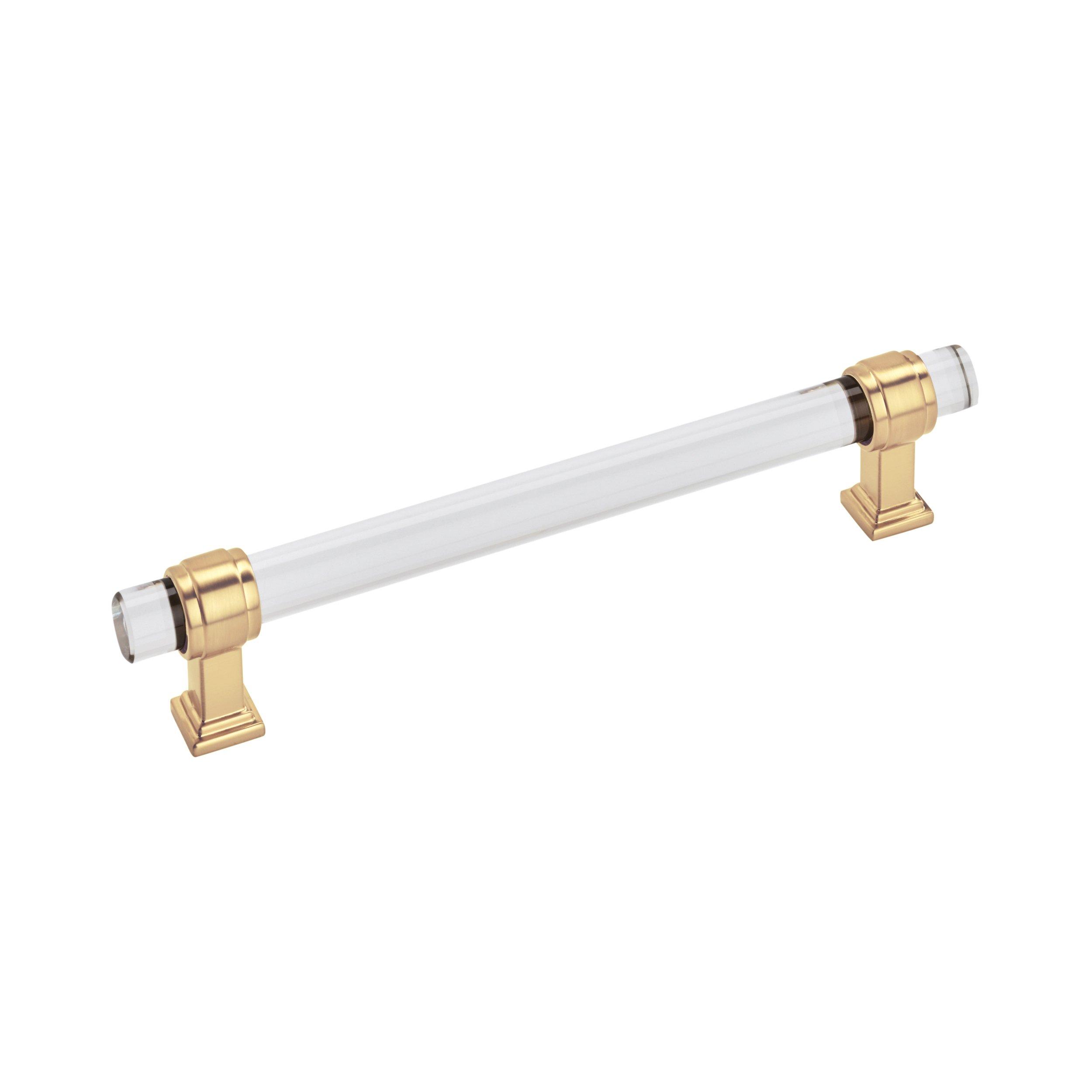 Glacio 6-5/16 in. Center-to-Center Clear and Champagne Bronze Cabinet Pull
