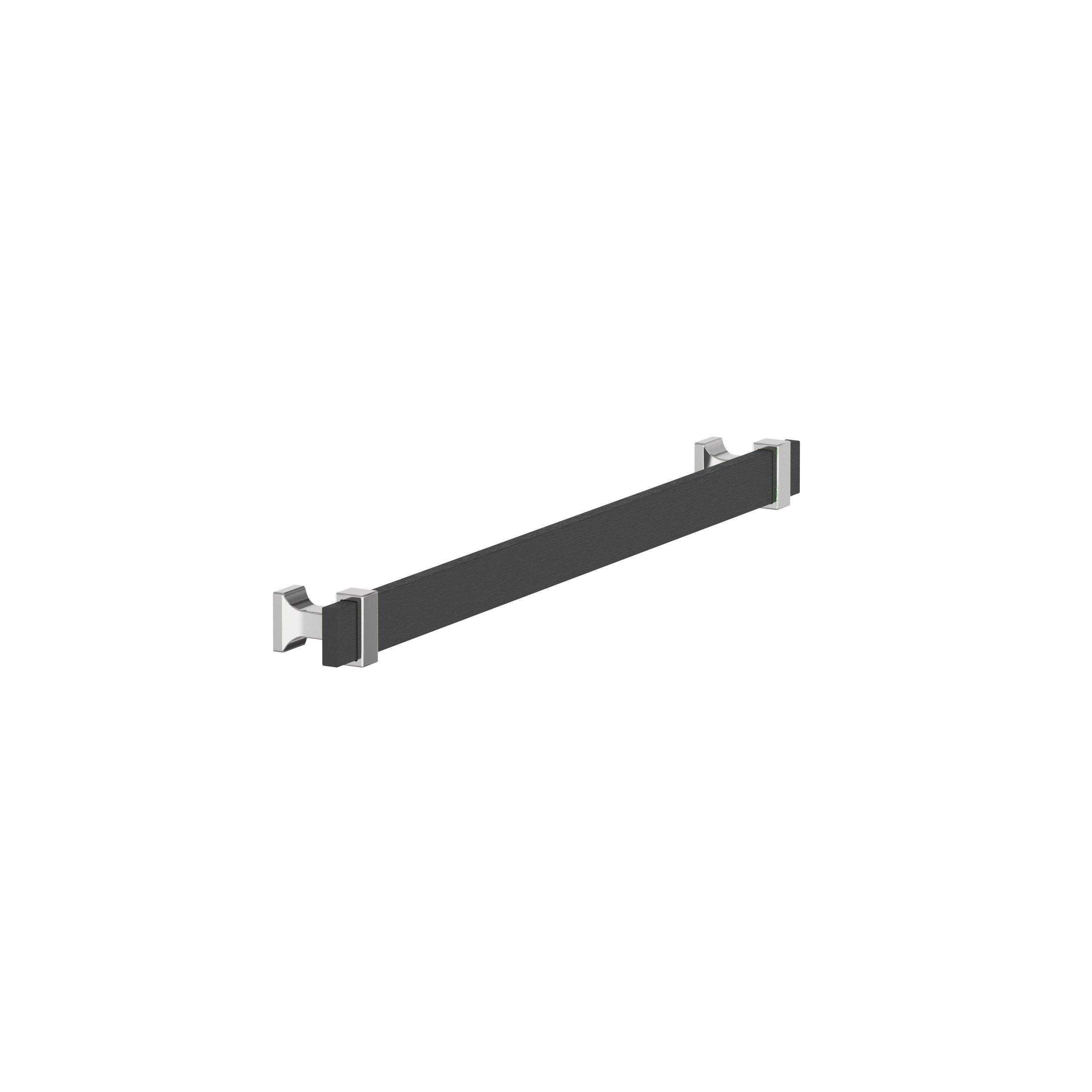 Overton 10-1/16 in. Center-to-Center Brushed Matte Black and Polished Chrome Cabinet Pull